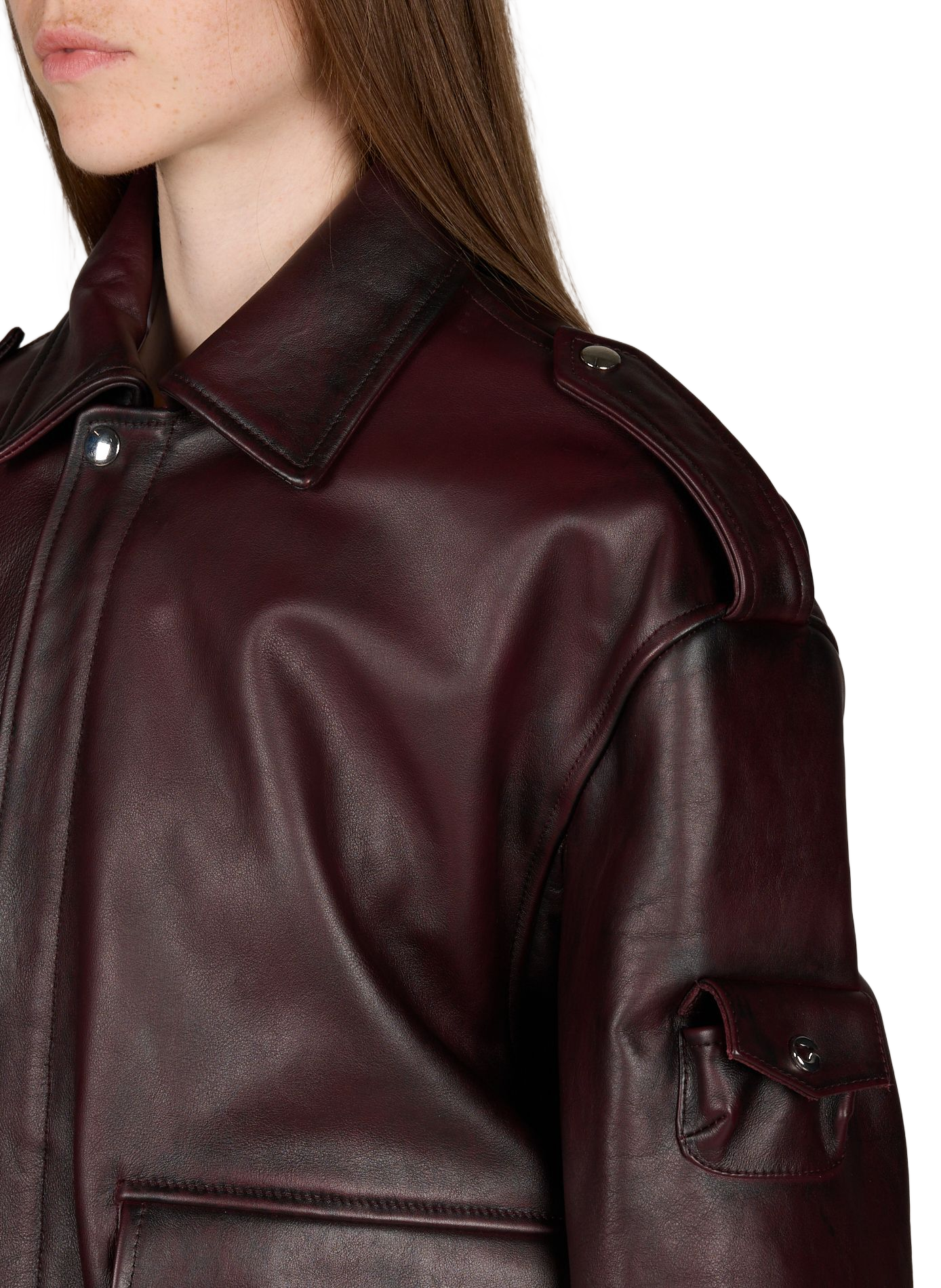 Veste oversize en cuir  COPERNI Rouge