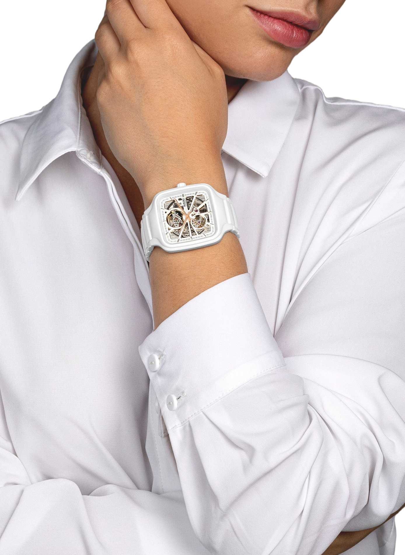 Montre automatique True Square en céramique RADO Blanc