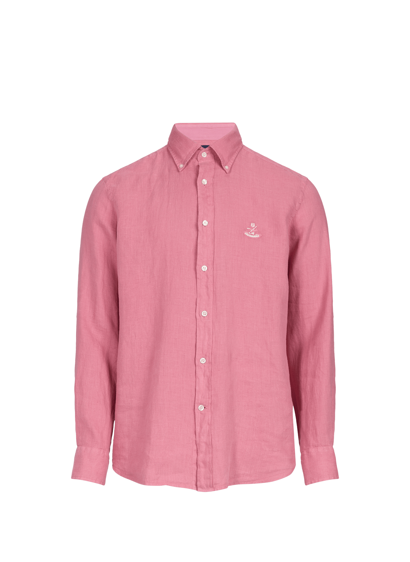 Shirt with American collar in linen FACONNABLE Red