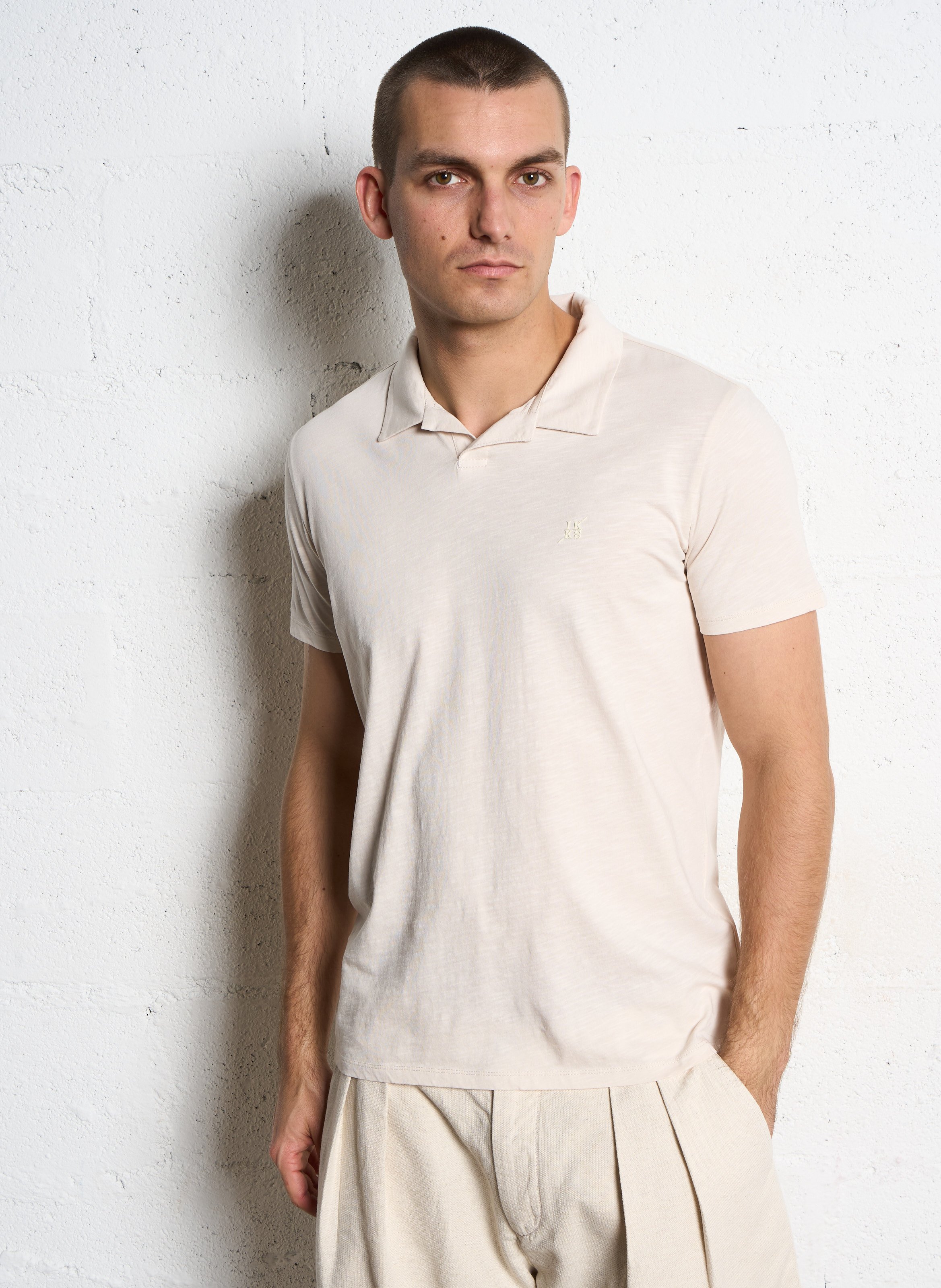 Polo manches courtes uni IKKS Blanc