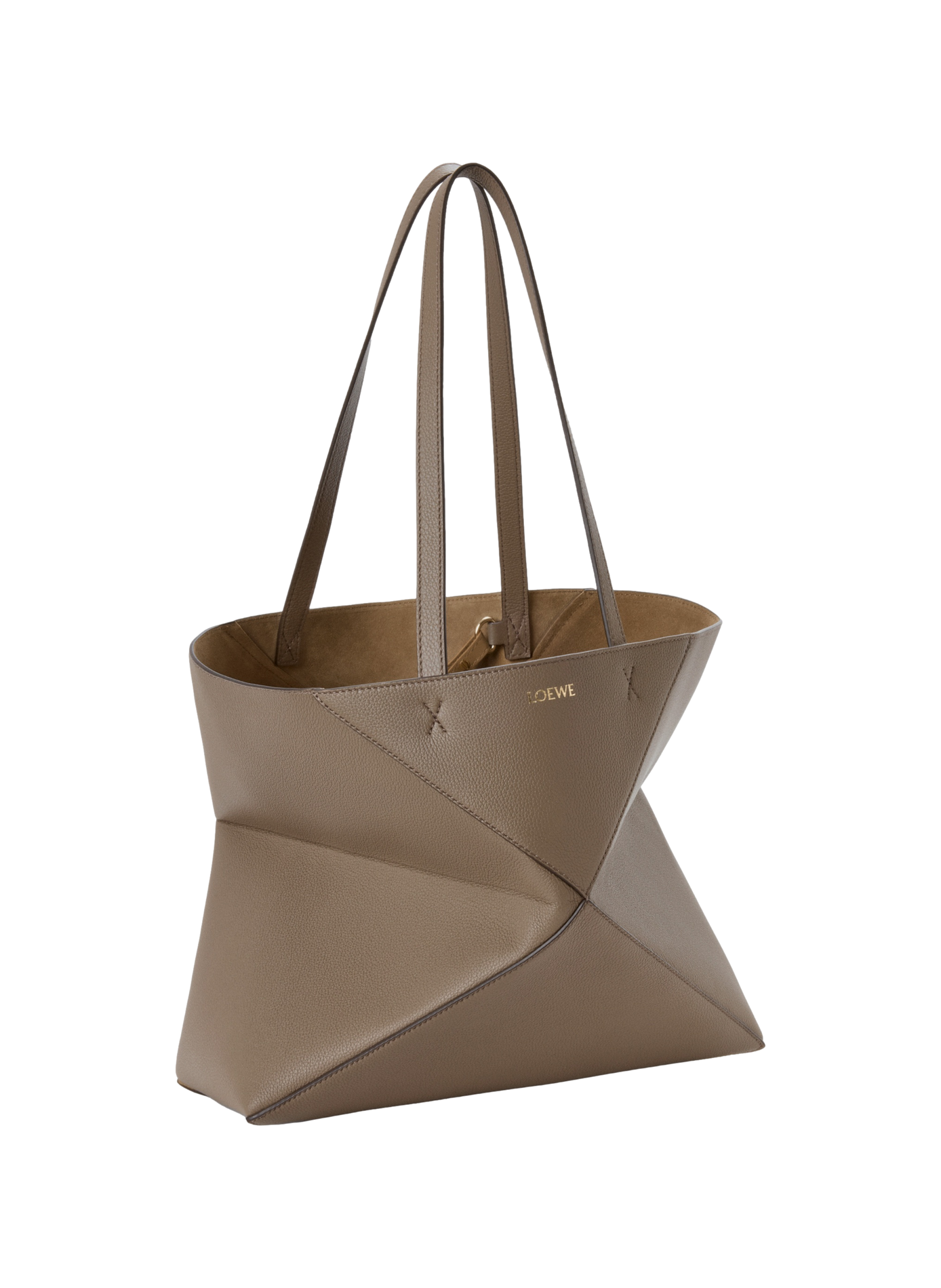 Bolso Puzzle Fold mediano horizontal de cuero de becerro granulado suave LOEWE Beige