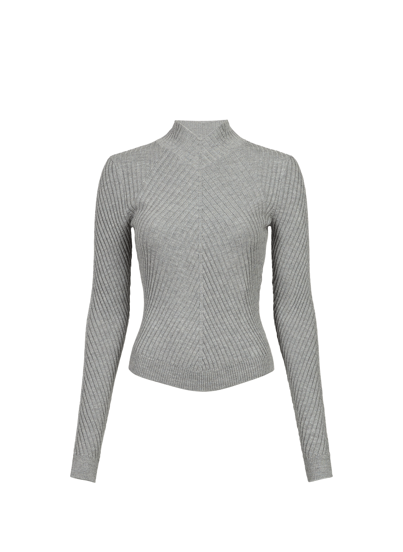 Gerippter Rollkragenpullover aus Merinowolle VICTORIA BECKHAM Grau