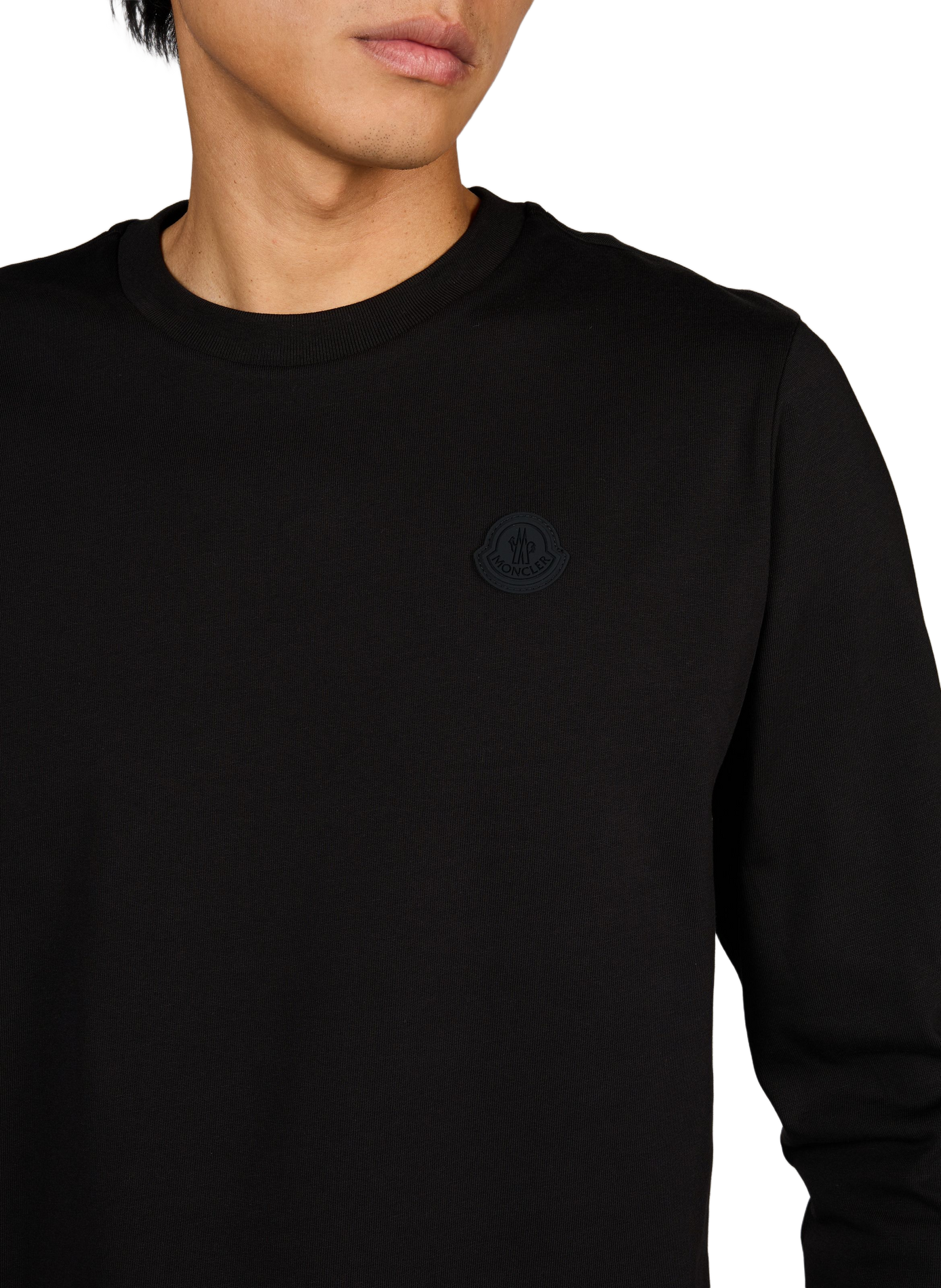 Long-sleeve cotton logo T-shirt MONCLER Black