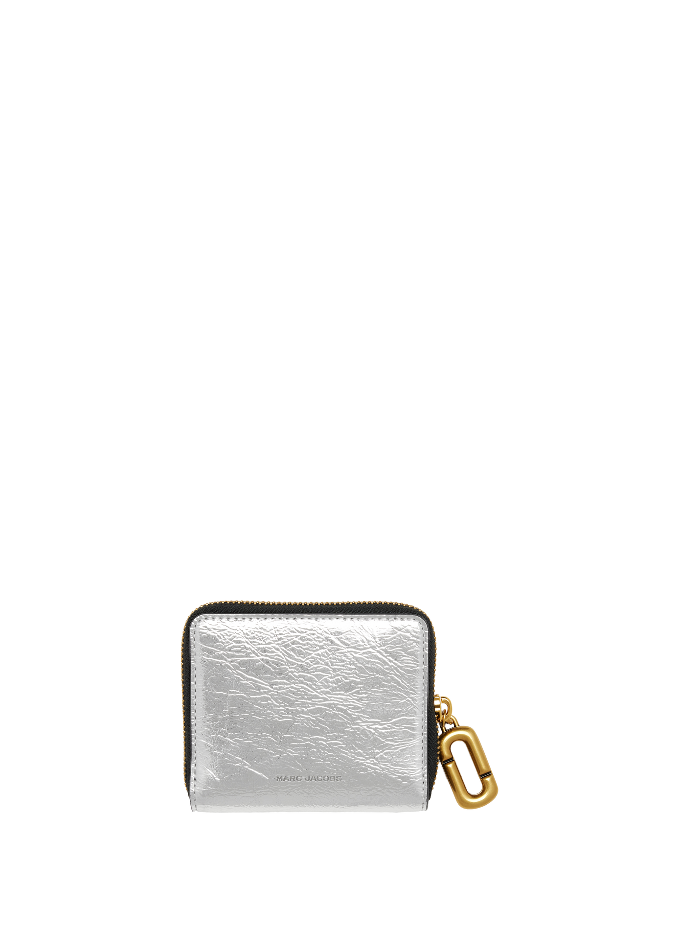 Portefeuille The Scene Slim Compact en cuir métallisé MARC JACOBS Argent
