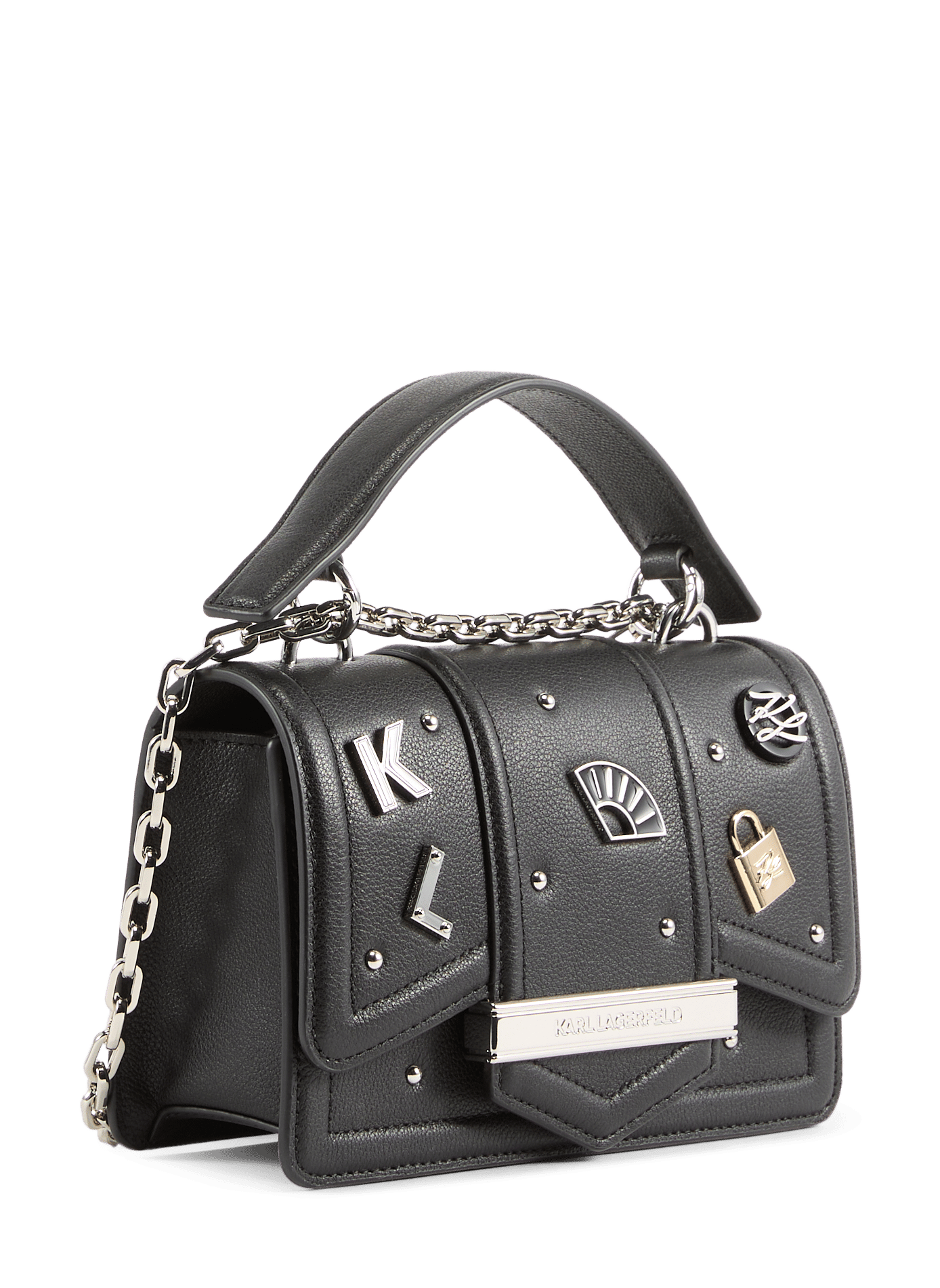 Handbag K/Nova in leather KARL LAGERFELD Black