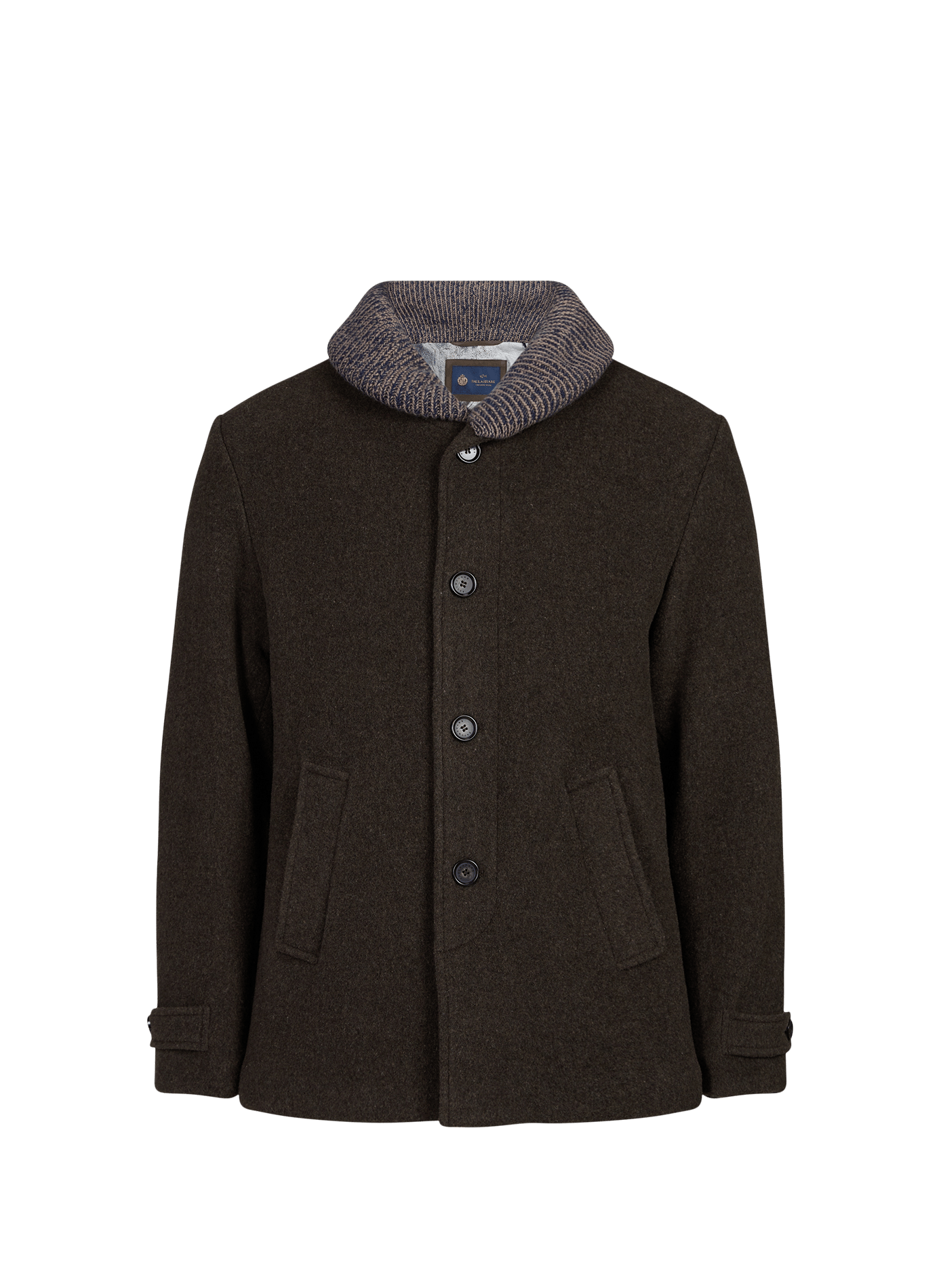 Oversized shawl collar wool blend coat PAUL & SHARK Brown