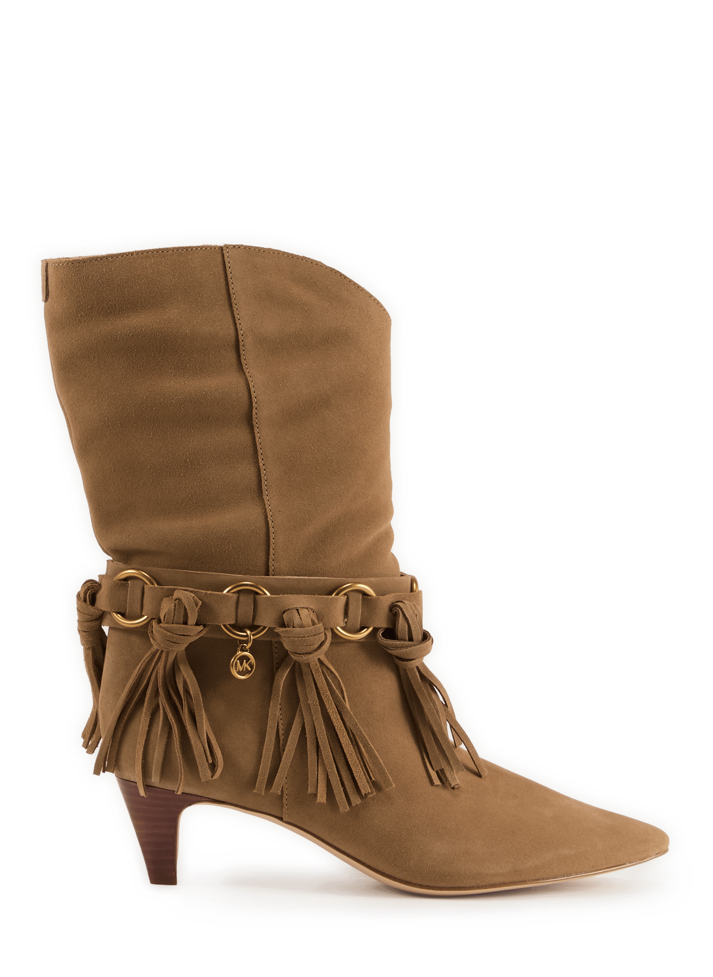 Daniela fringed suede leather boots MICHAEL KORS Beige