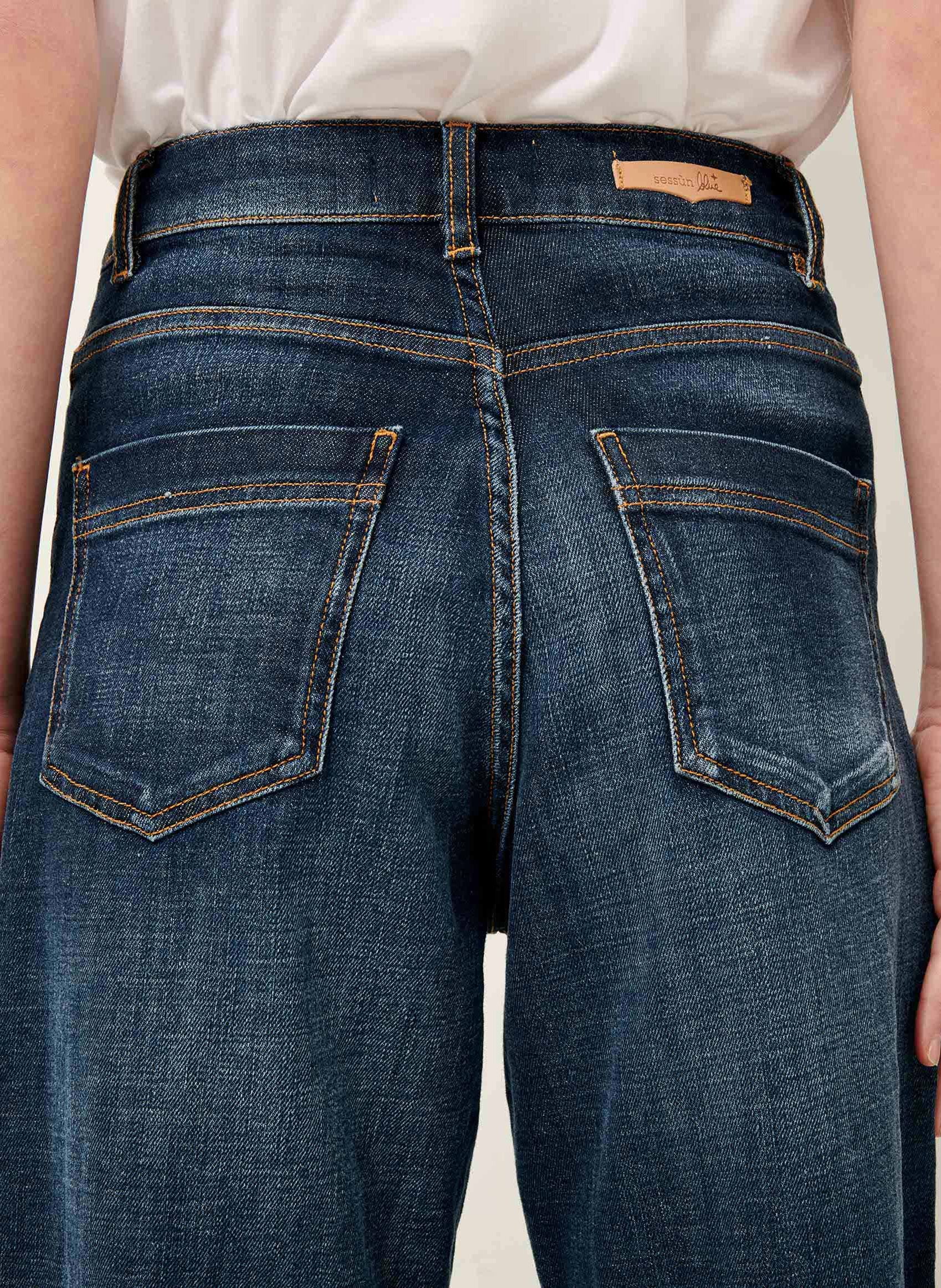 Jean droit taille haute délavé bay cruise SESSUN Bleu