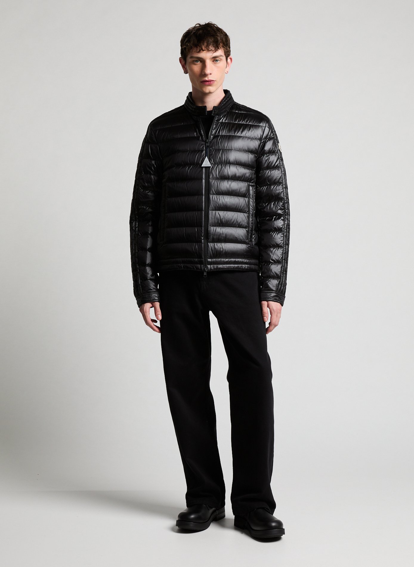 Straight biker jacket MONCLER Black