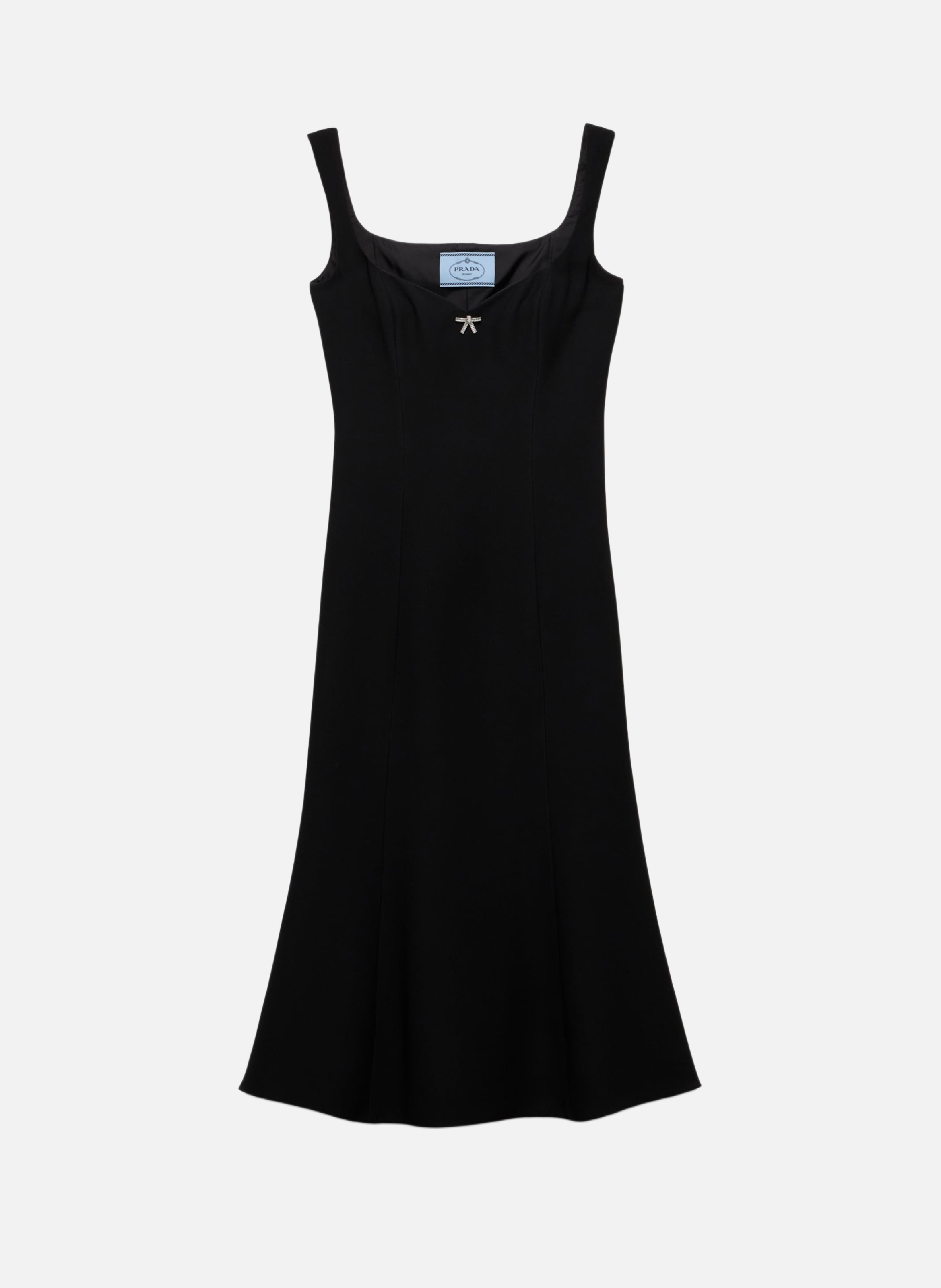 Robe brodée en cady PRADA Noir