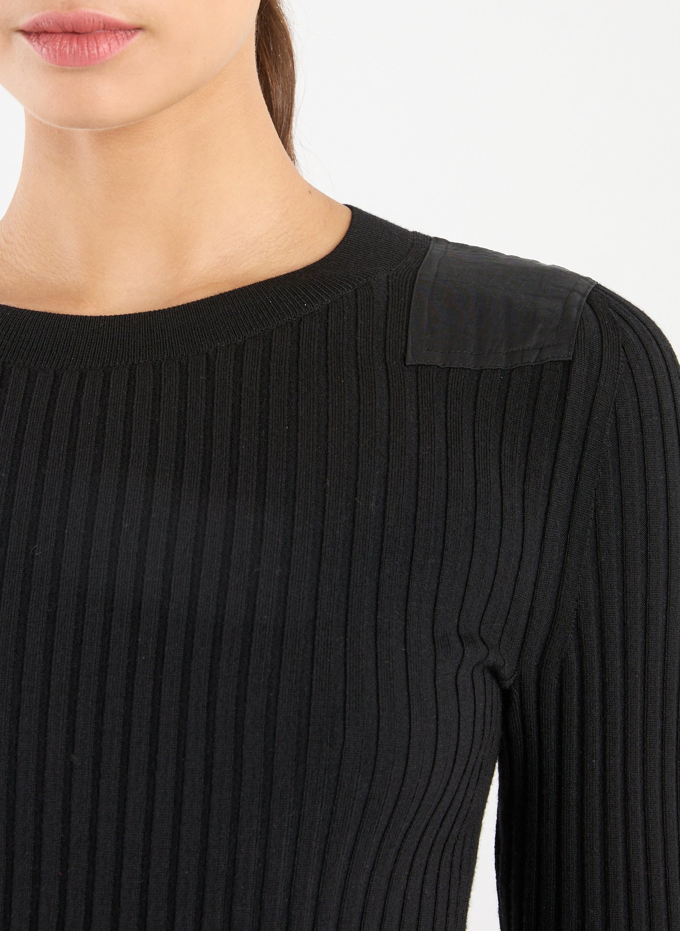 Ribbed wool blend top HELMUT LANG Black