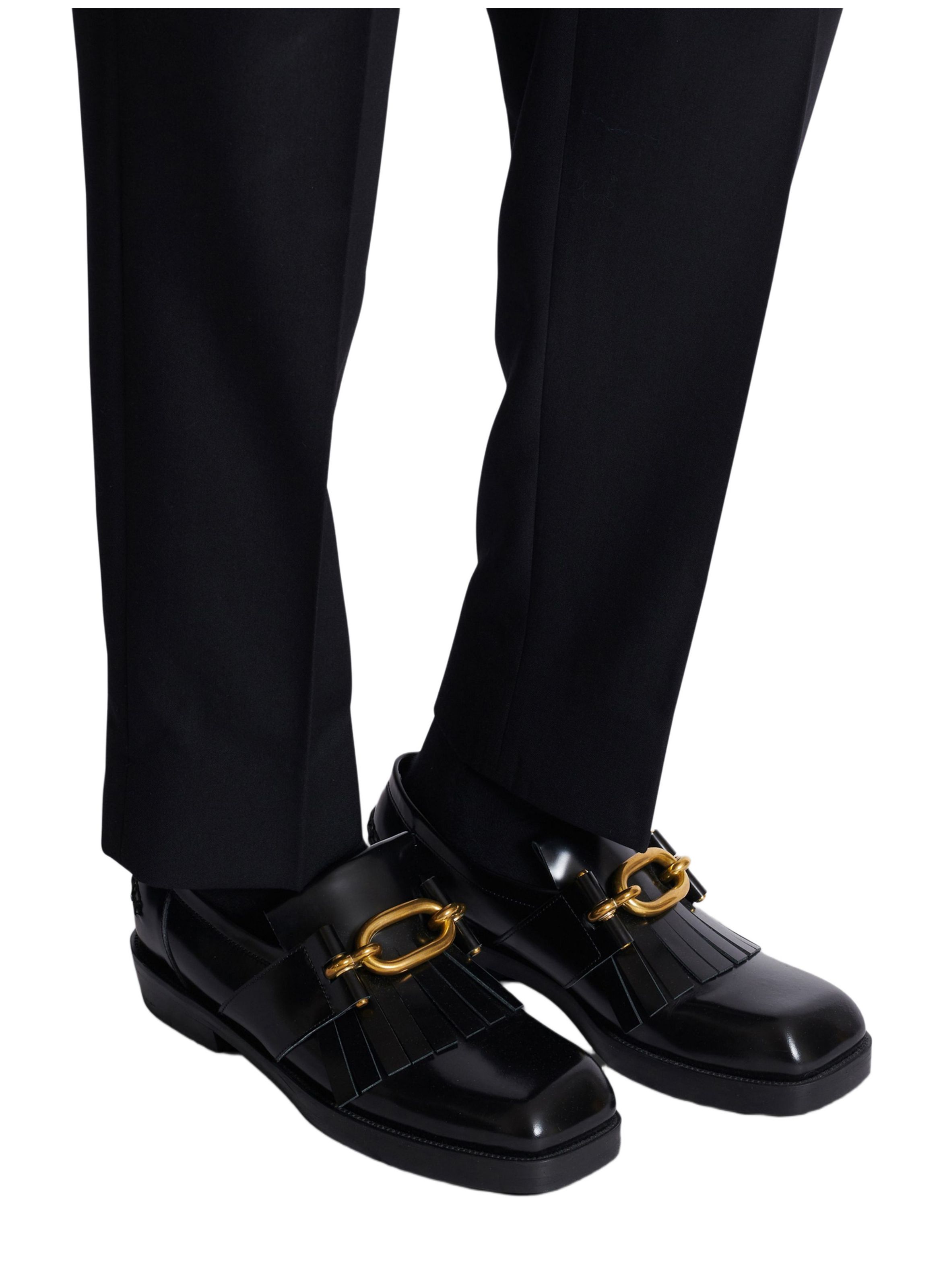 Mocassins sync en cuir glacé BALMAIN Noir