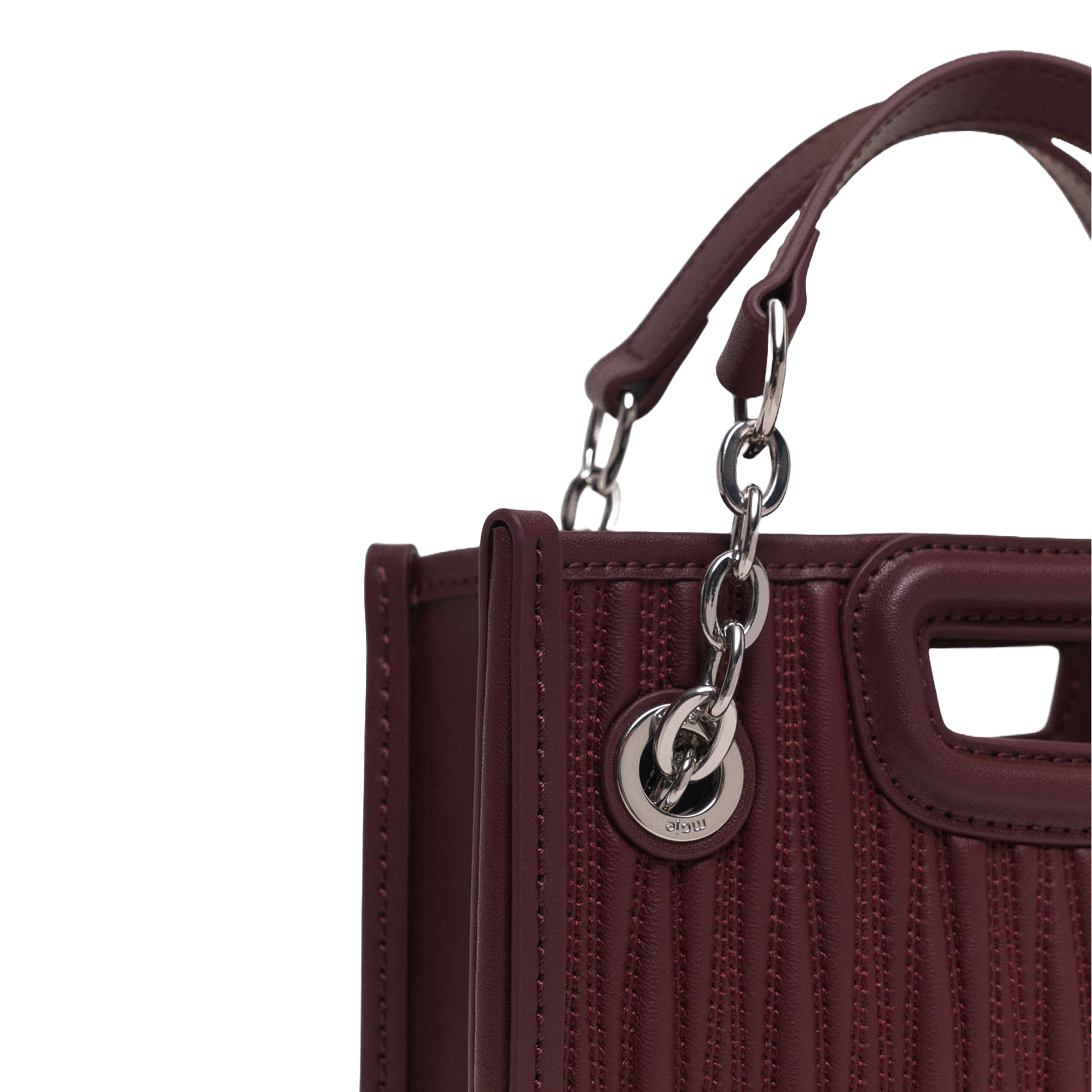 Sac bandoulière en cuir m cabas mini MAJE Rouge