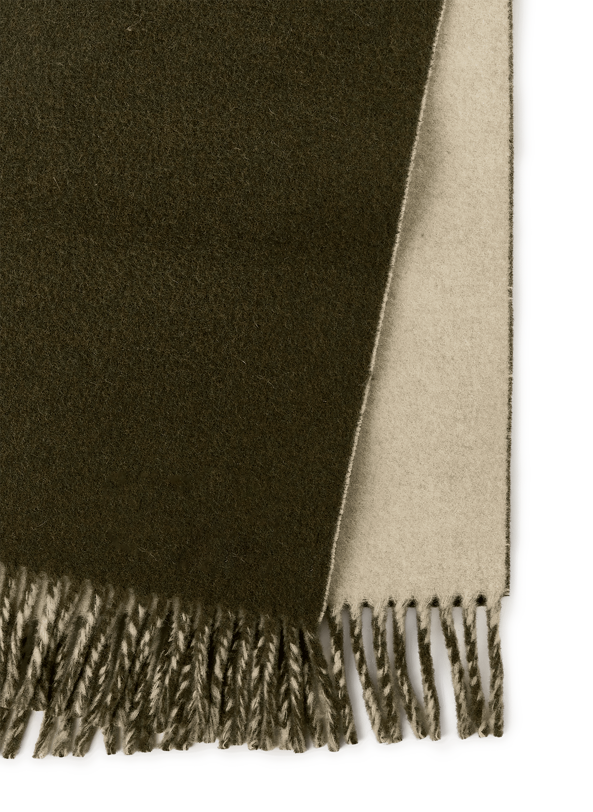 Echarpe à bords frangés en laine SAISON 1865 Kaki
