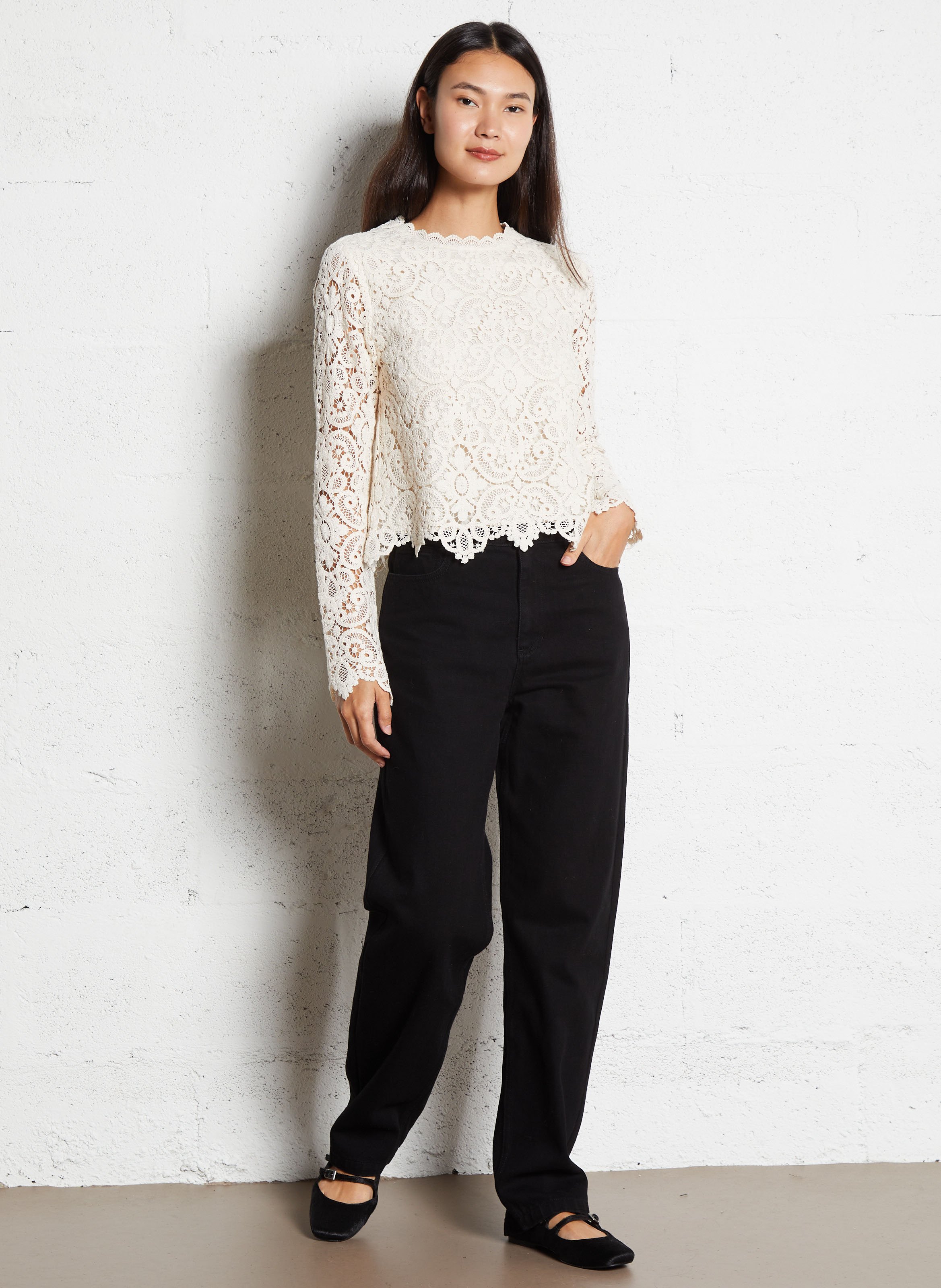 Ballerines en fausse fourrure IKKS Noir