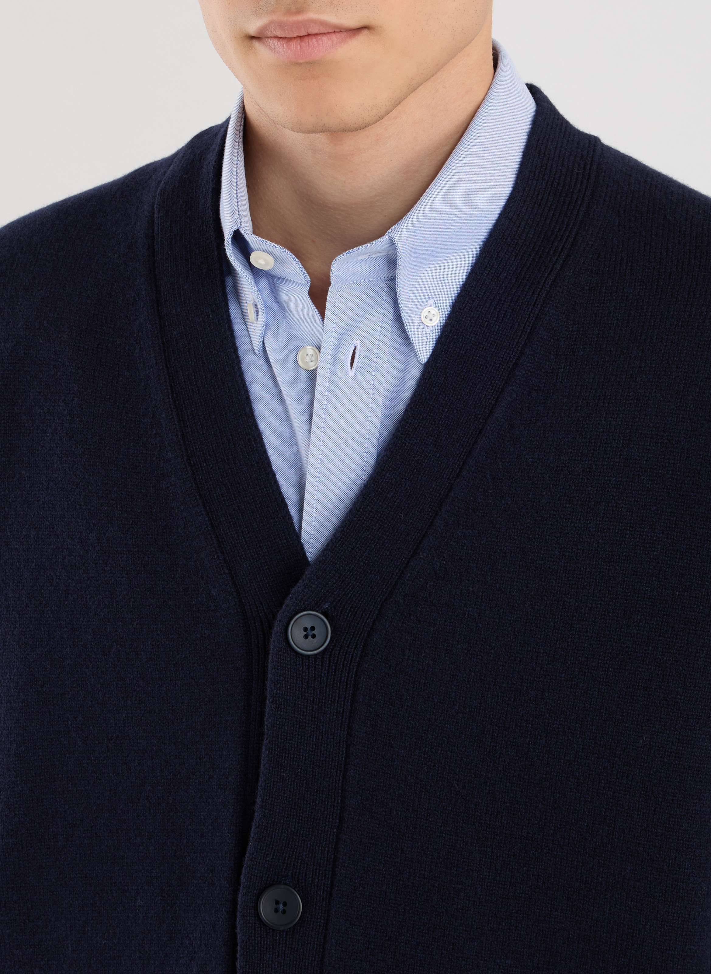 Cardigan Gardy col V en laine SAISON 1865 Bleu