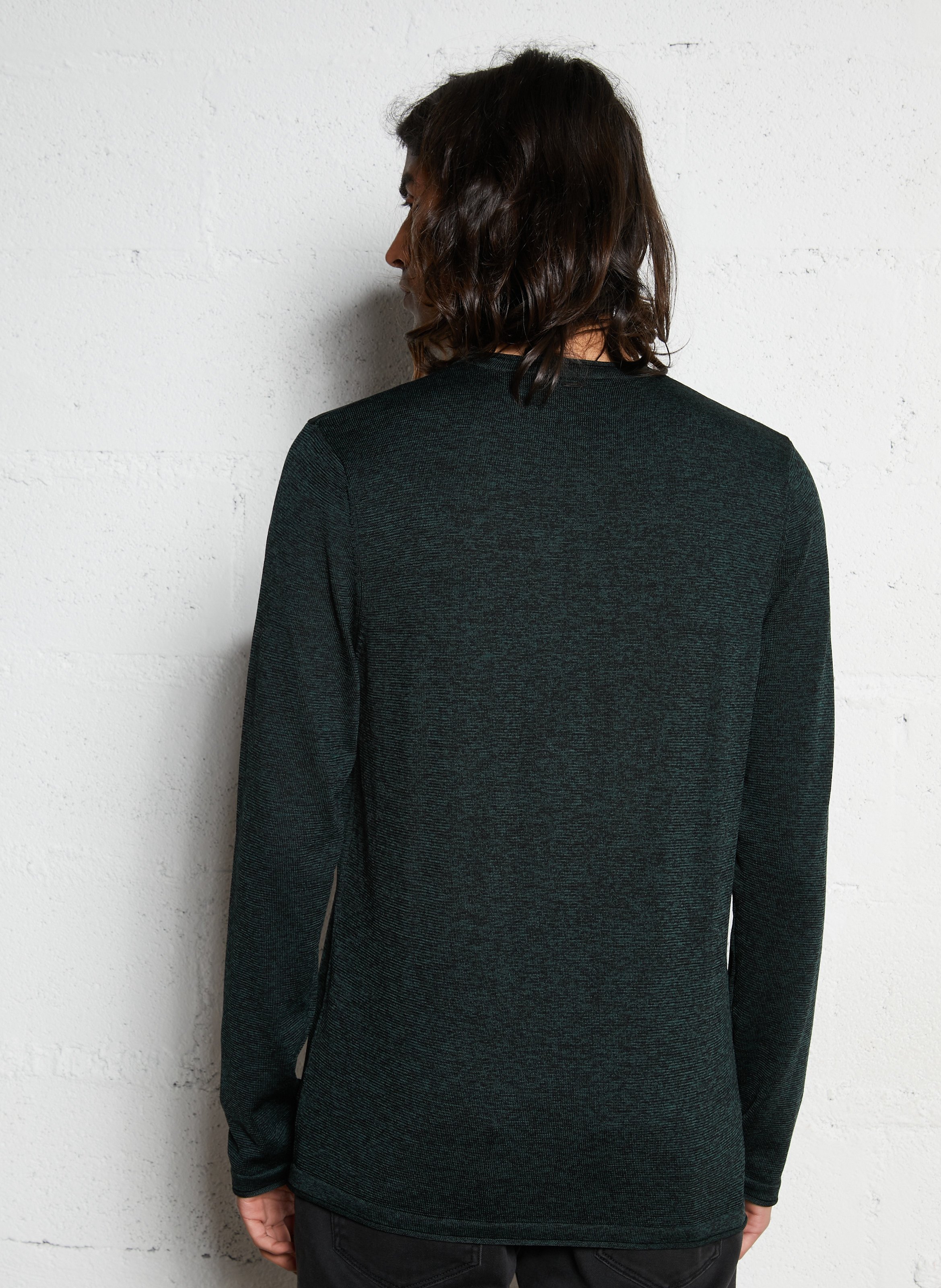 Pull droit en maille Vert