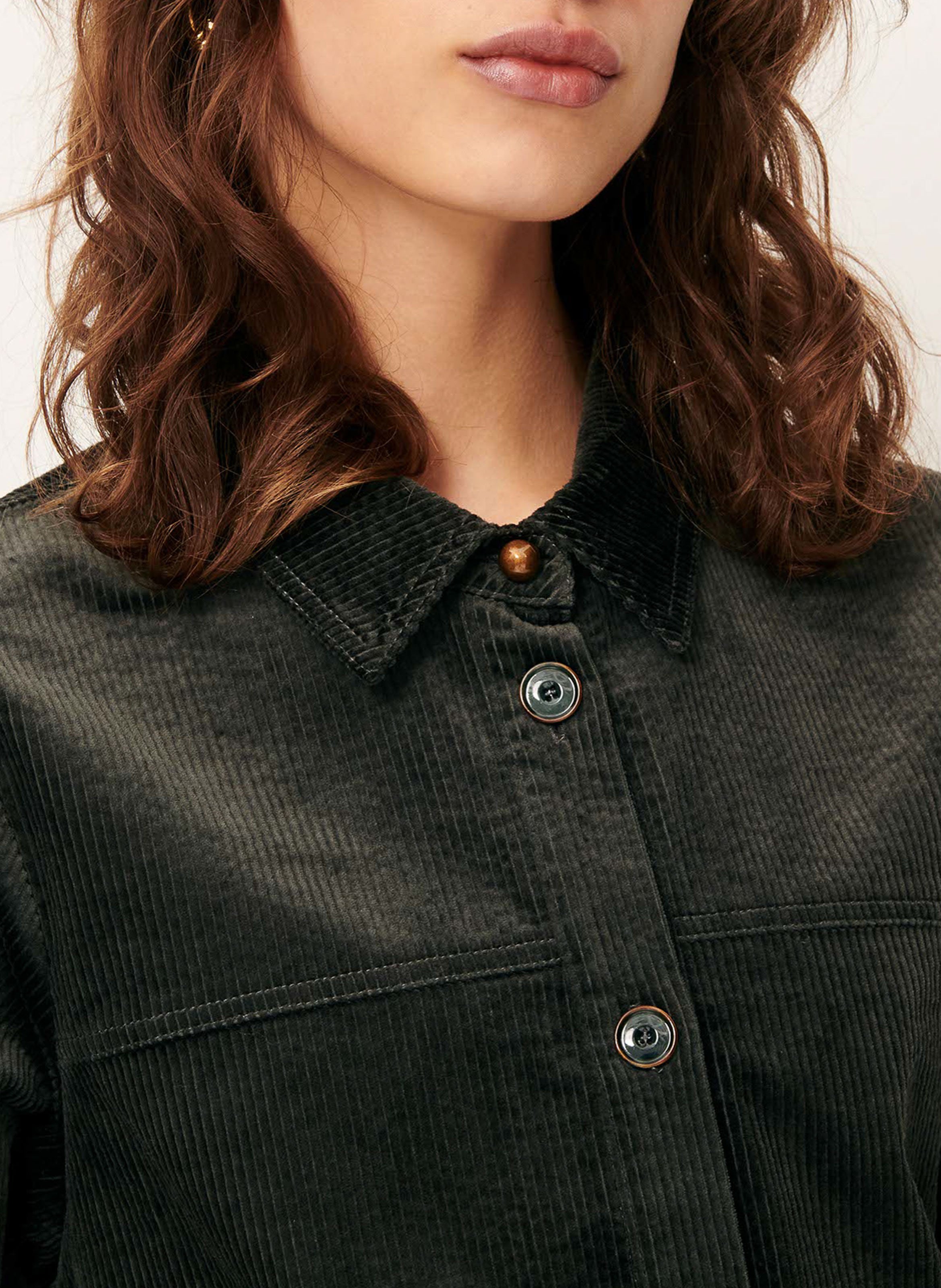 Surchemise ample courte en coton mélangé leotown SESSUN Bleu