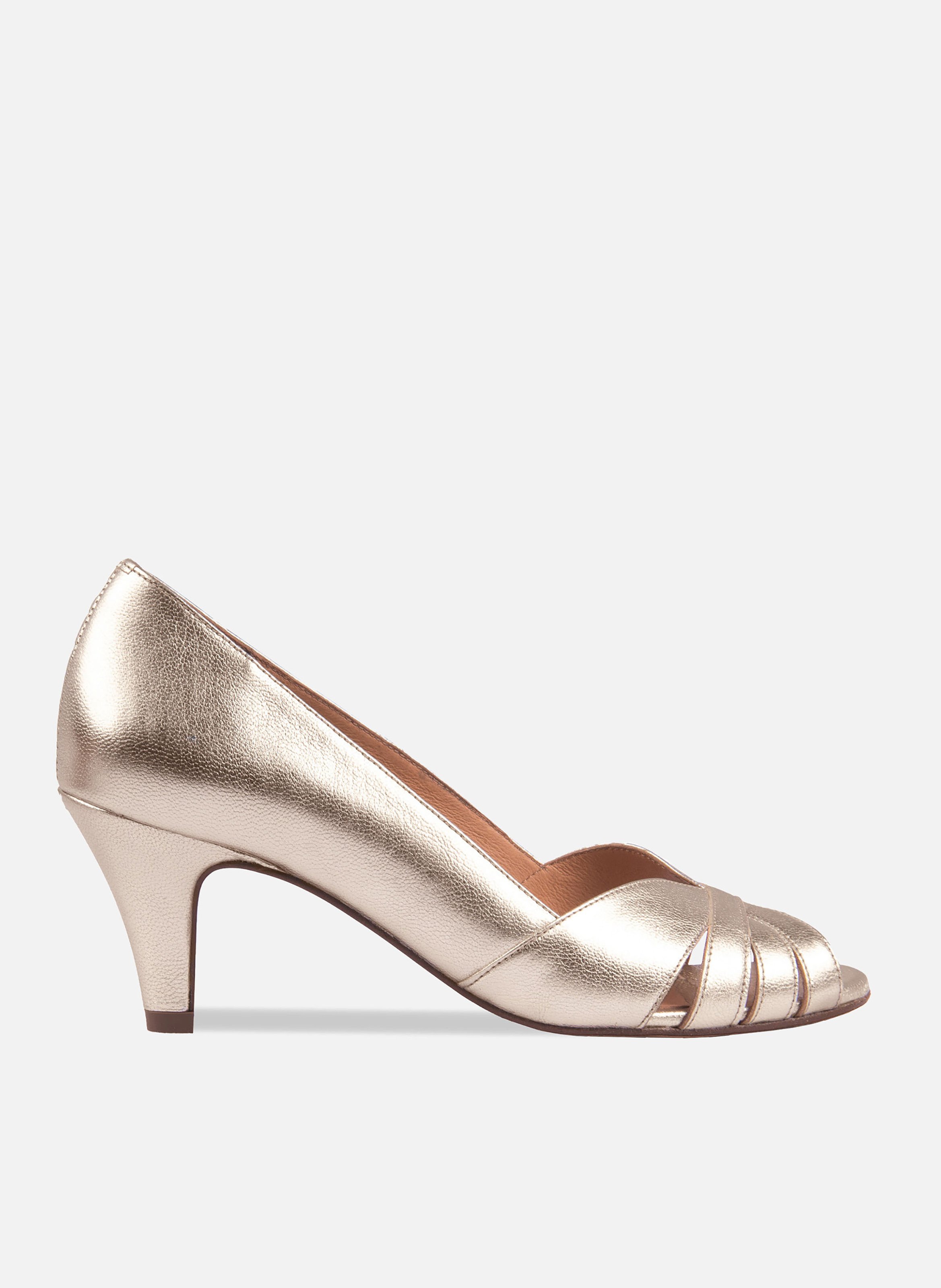 Escarpins justine cuir métallisé JULES & JENN Doré