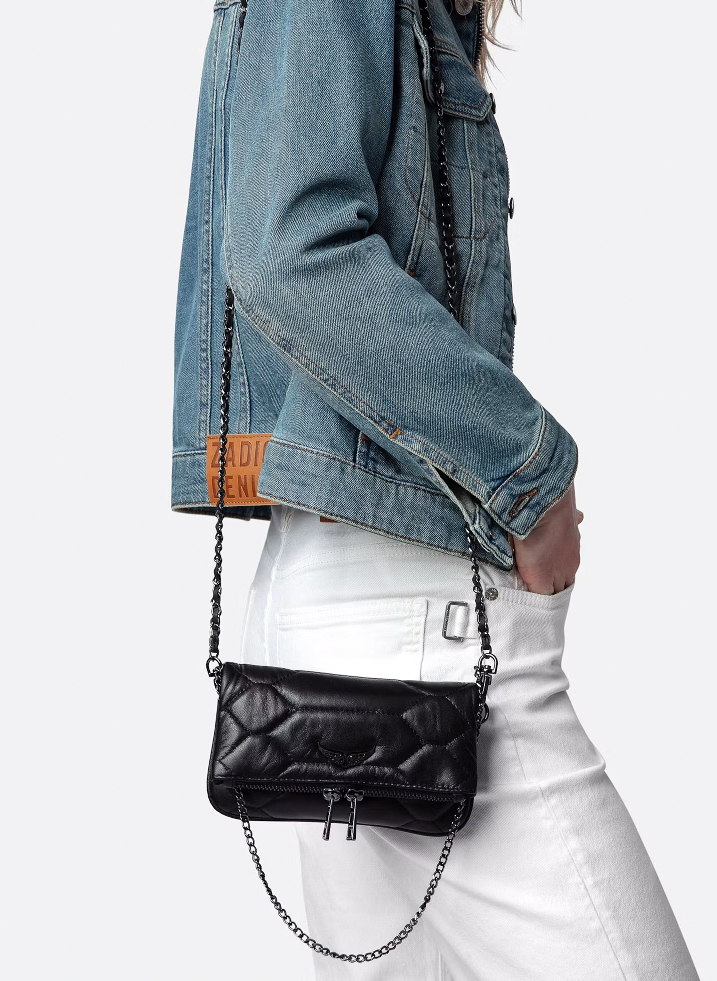 Pochette en cuir matelassé rock nano xl ZADIG&VOLTAIRE Noir