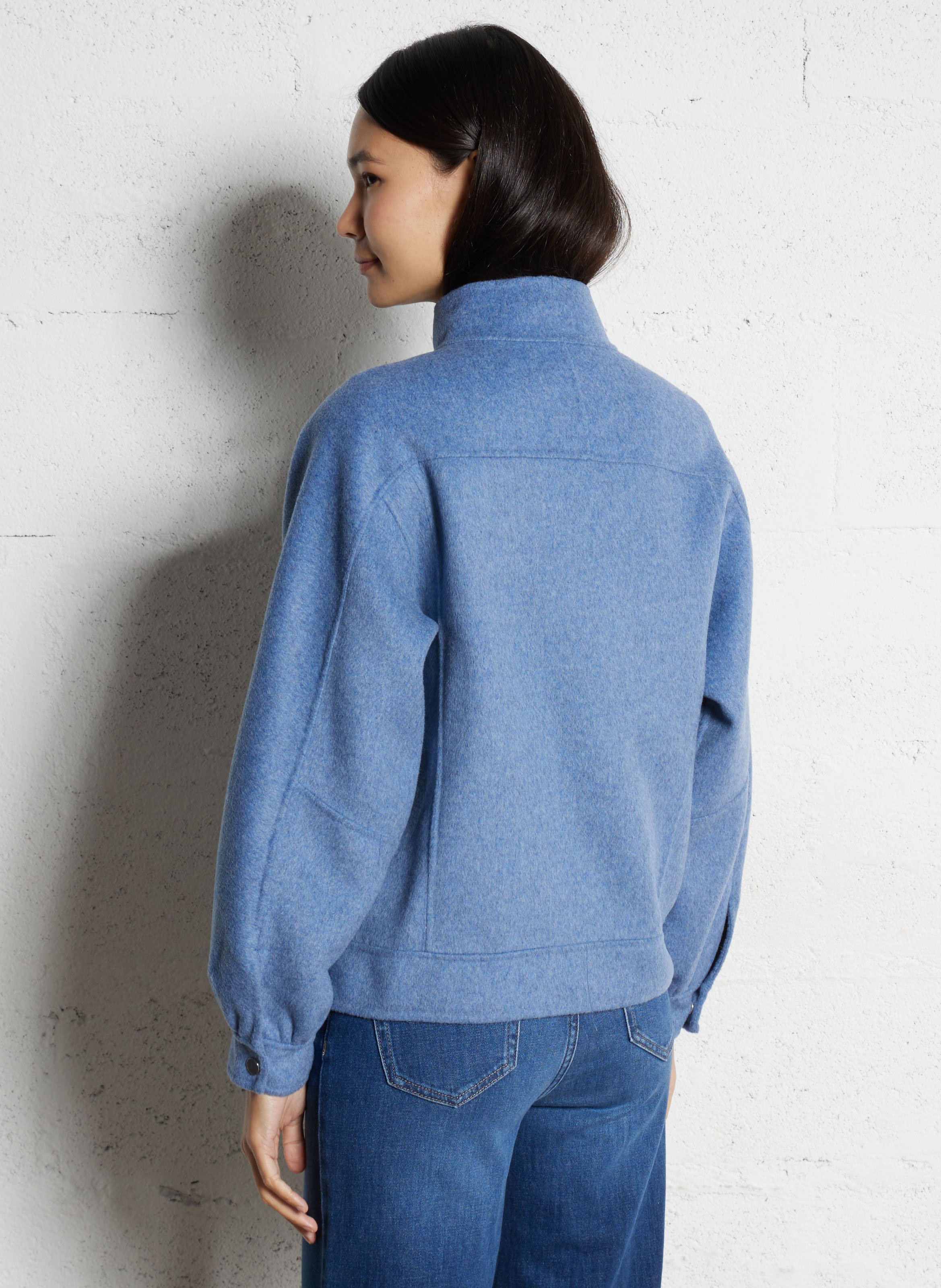 Manteau droit uni en laine mélangée arthur MAISON 123 Bleu