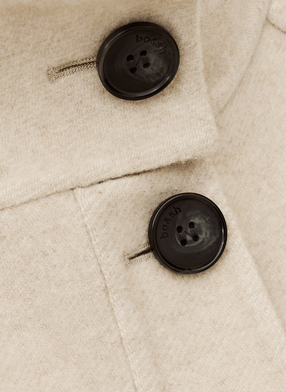 Manteau col montant en laine lourthney BA&SH Beige