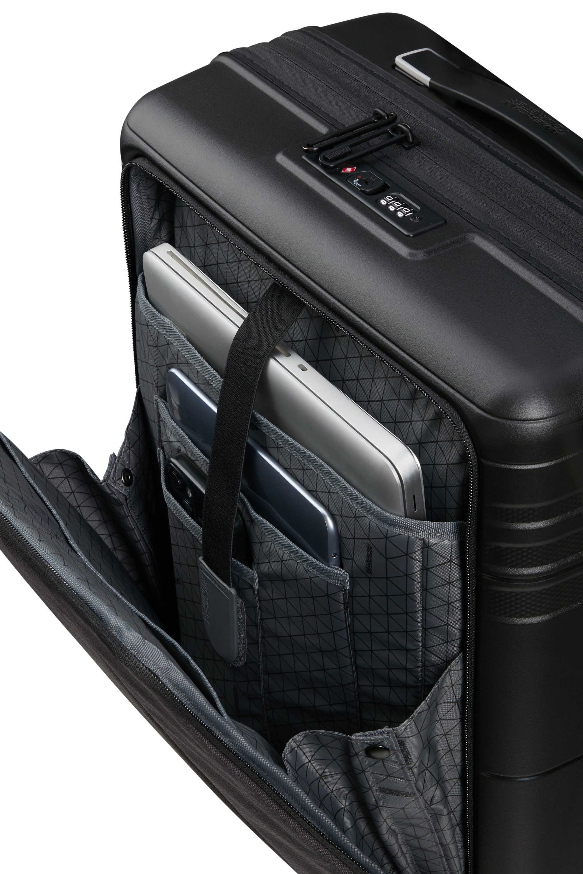 Hello cabin valise 4 roues business case taille s AMERICAN TOURISTER Gris