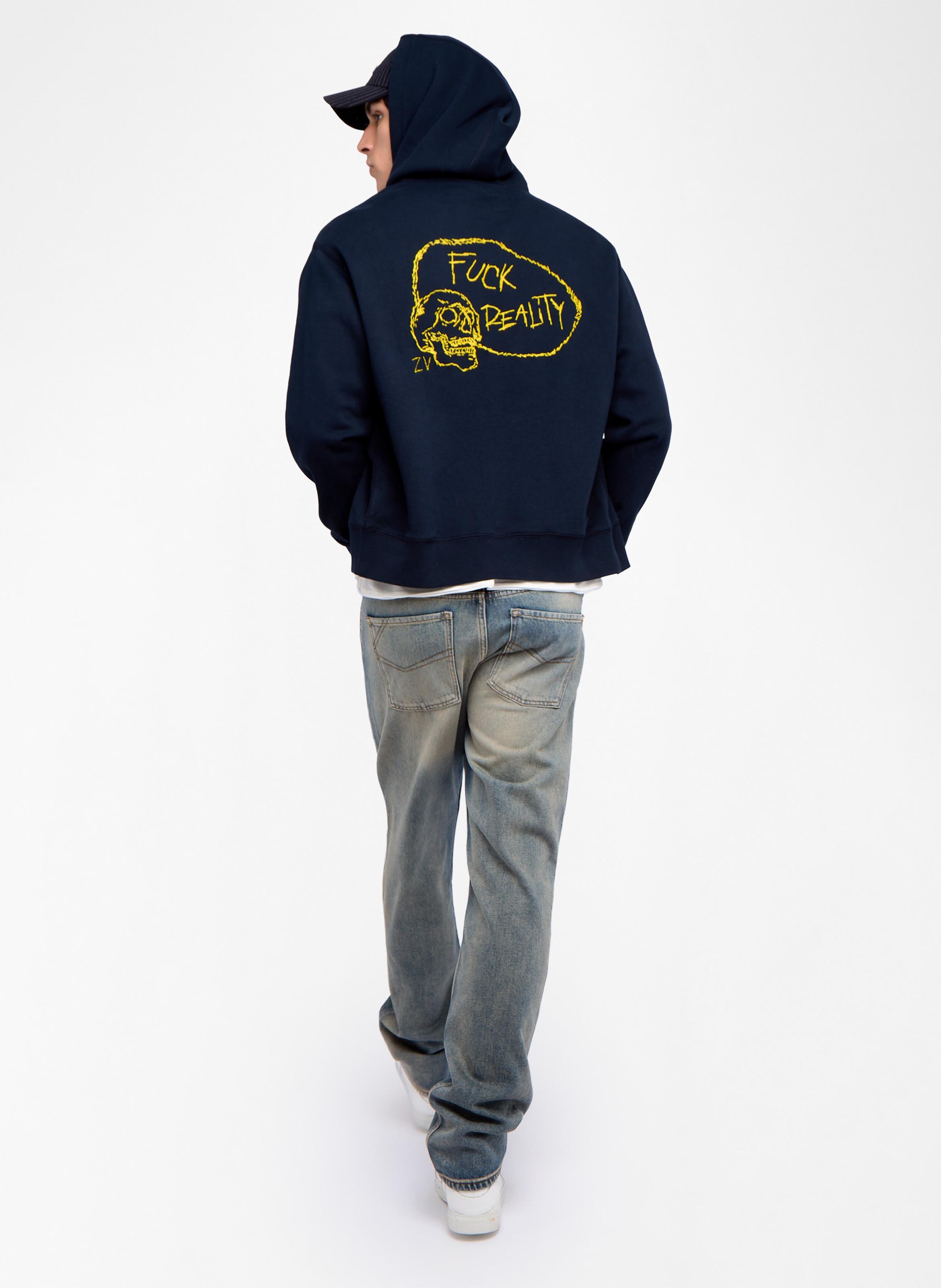 Sweat droit à capuche en coton mélangé sacha ZADIG&VOLTAIRE Bleu