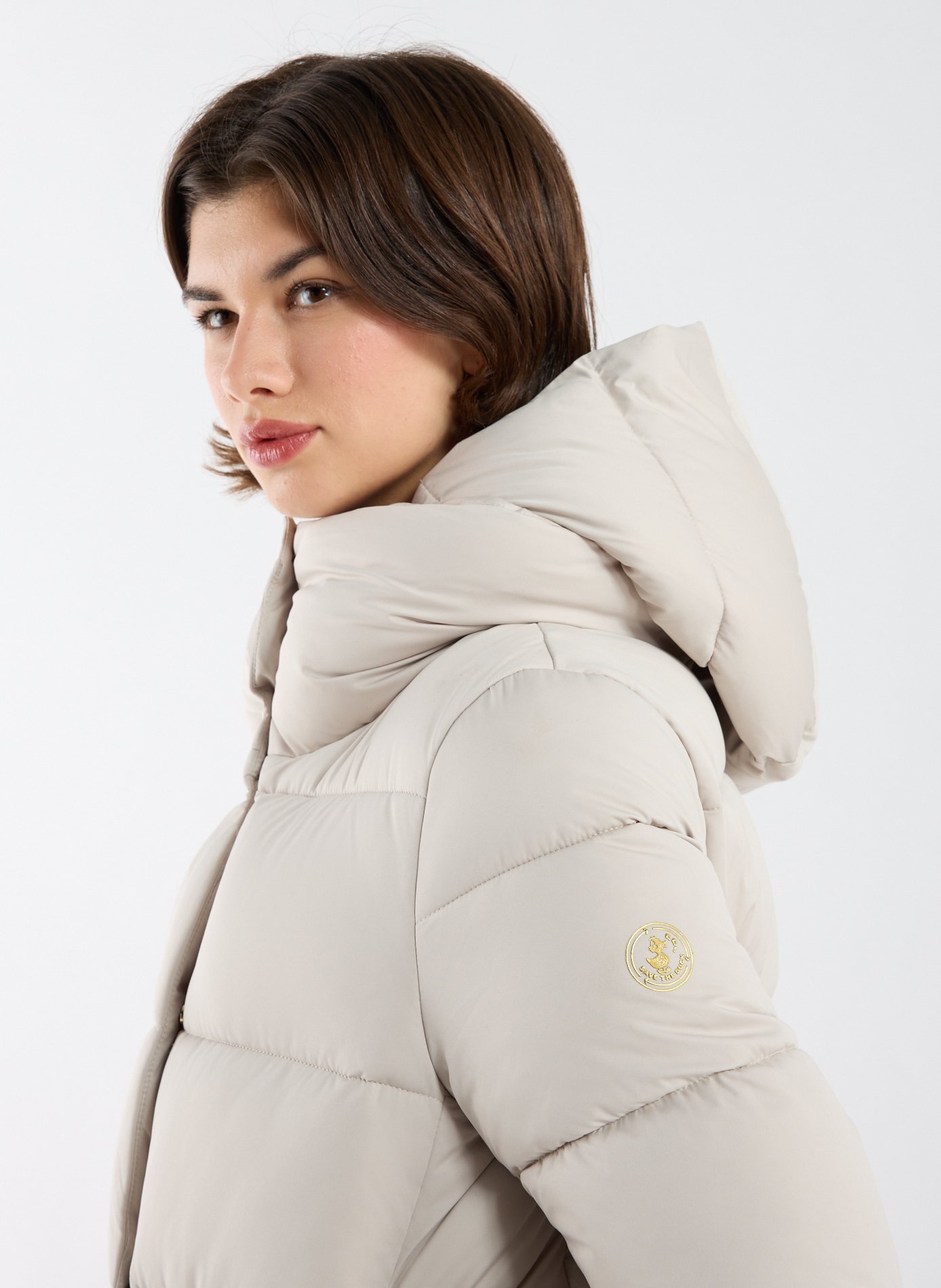 Quilted jacket with removable hood SAVE THE DUCK Beige