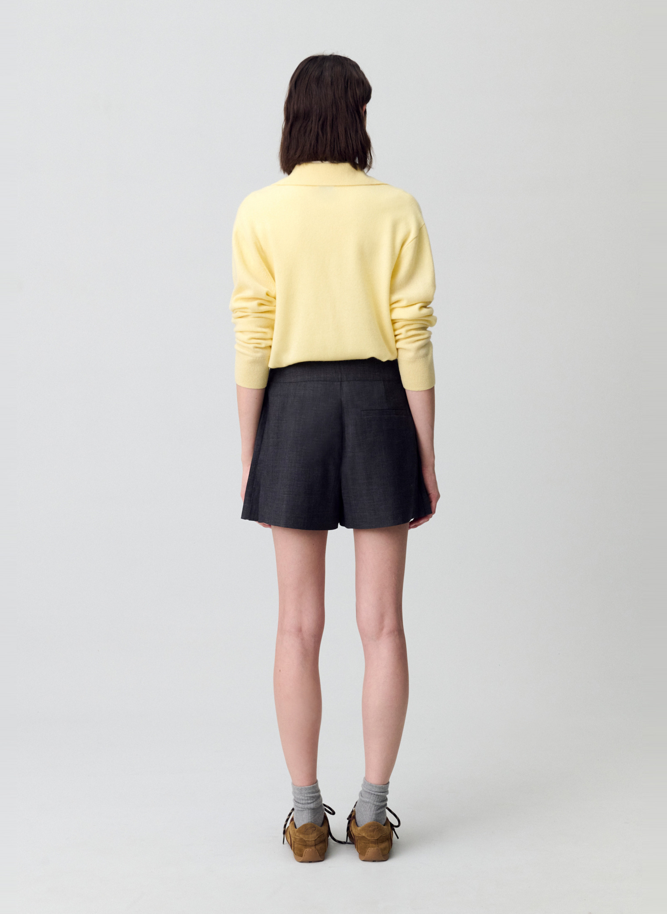 Short large à boucles erena CLAUDIE PIERLOT Gris