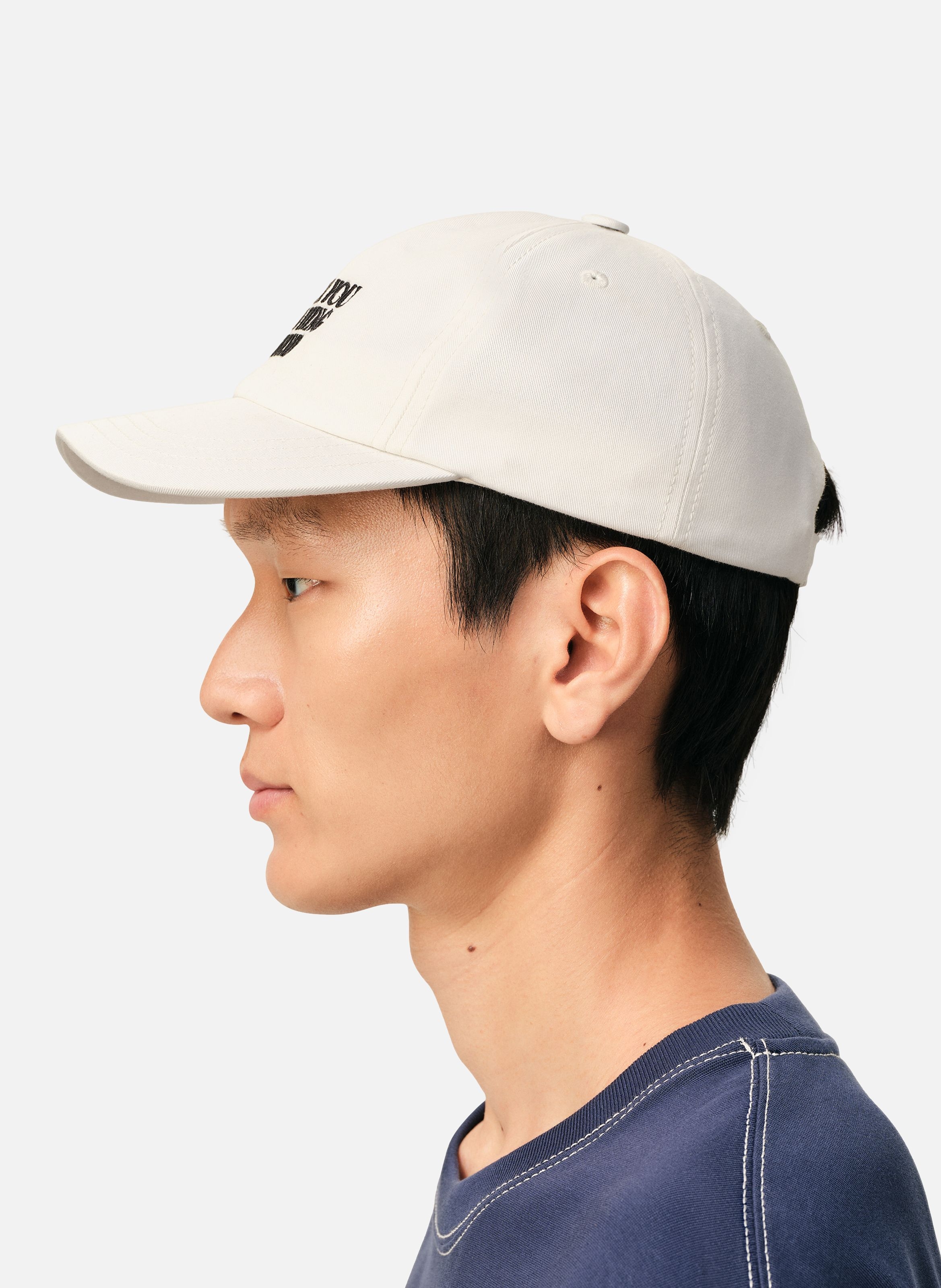 Casquette broderie thank you for being a friend unisexe en coton AMI PARIS Blanc