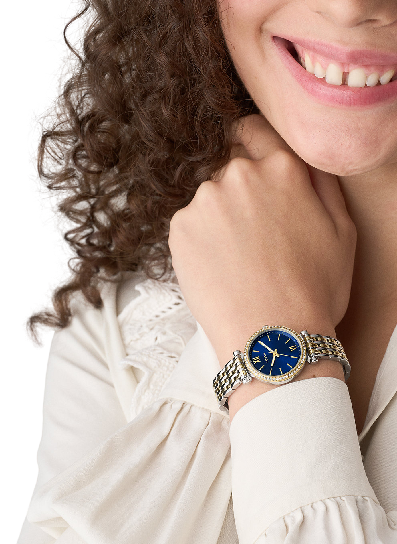 Montre quartz bracelet acier FOSSIL Bleu