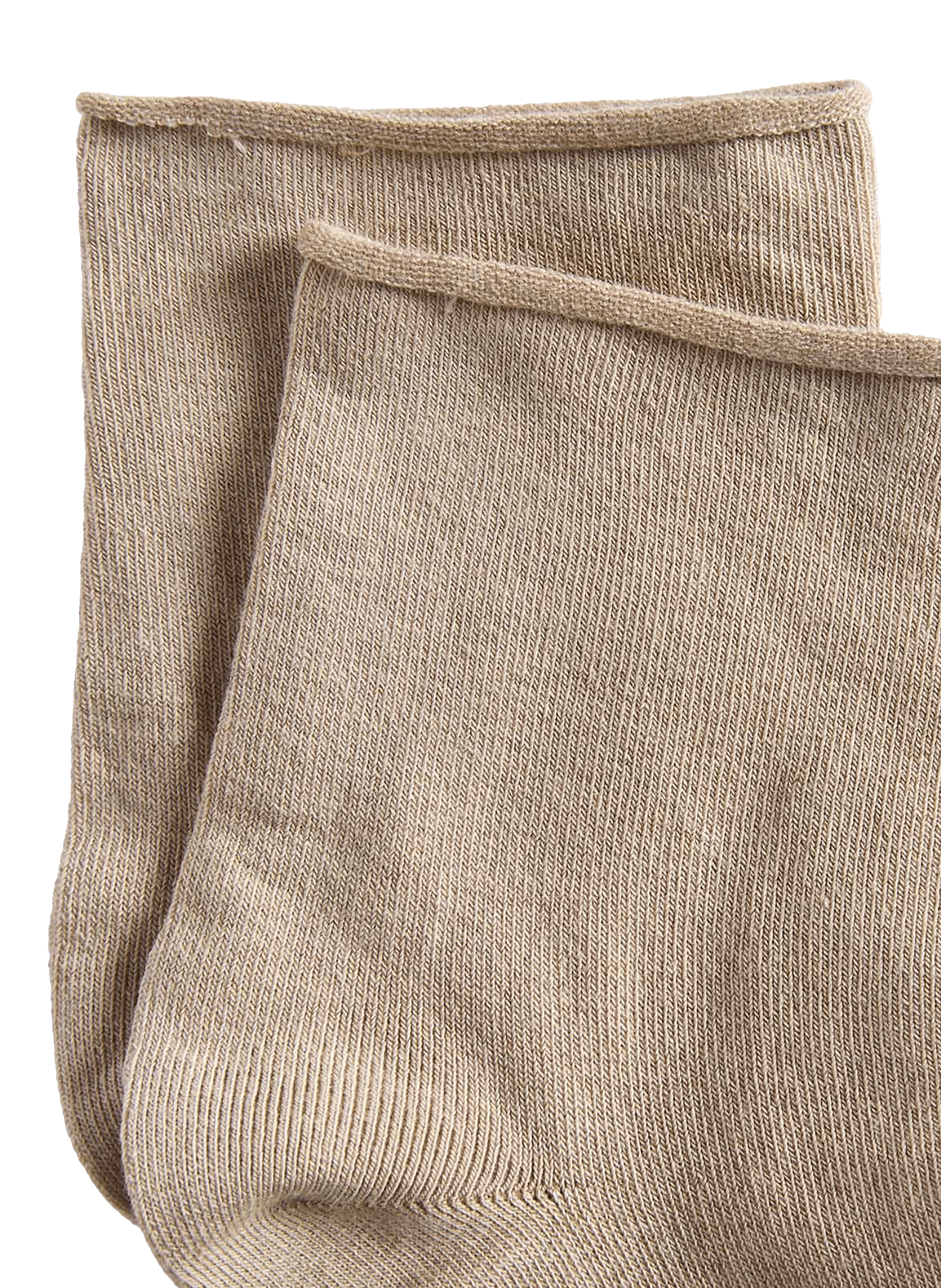 Rolled edge ankle socks in blended organic cotton LE BOURGET Beige
