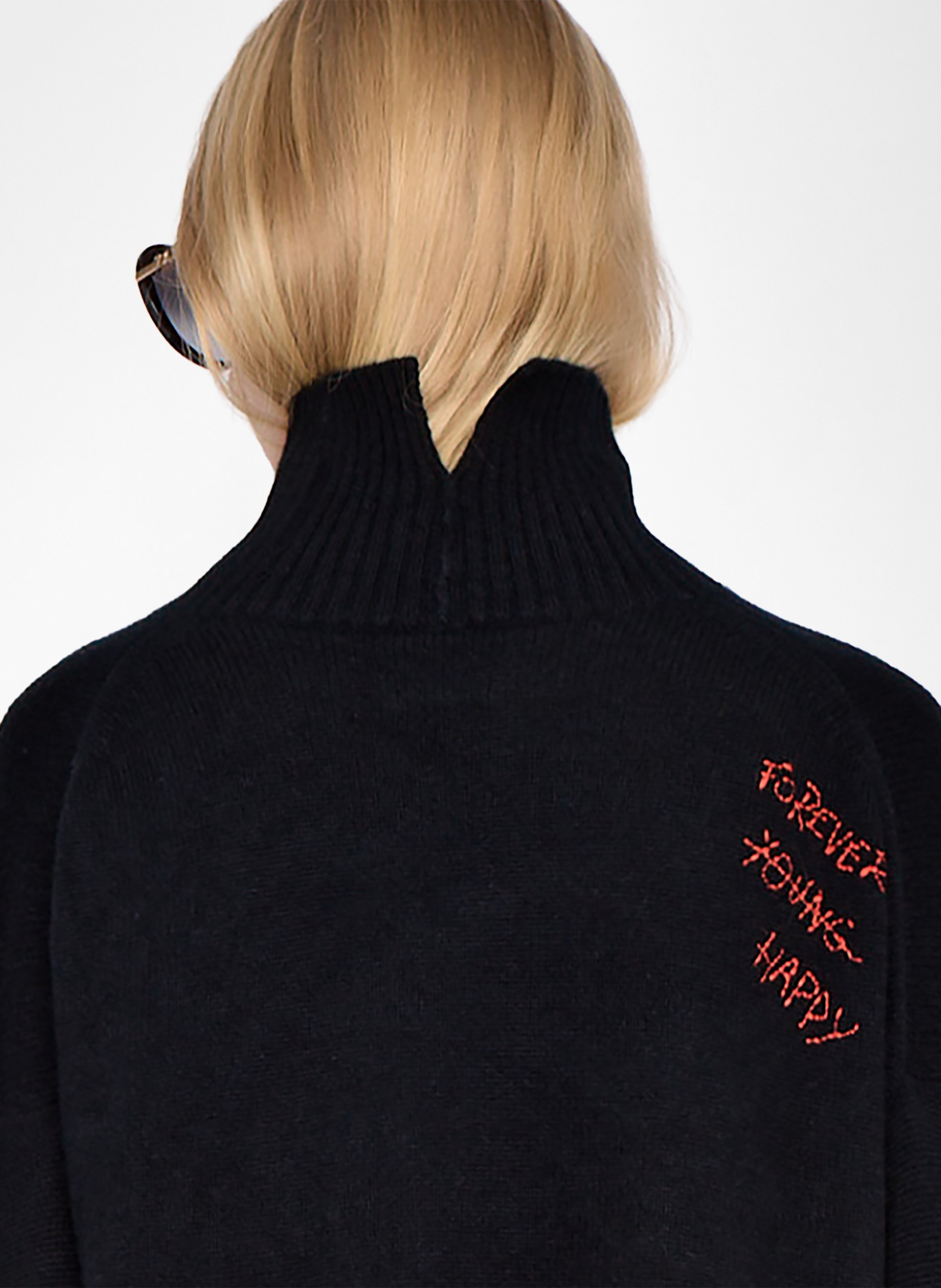 Pull droit col montant en cachemire bleeza ZADIG&VOLTAIRE Noir