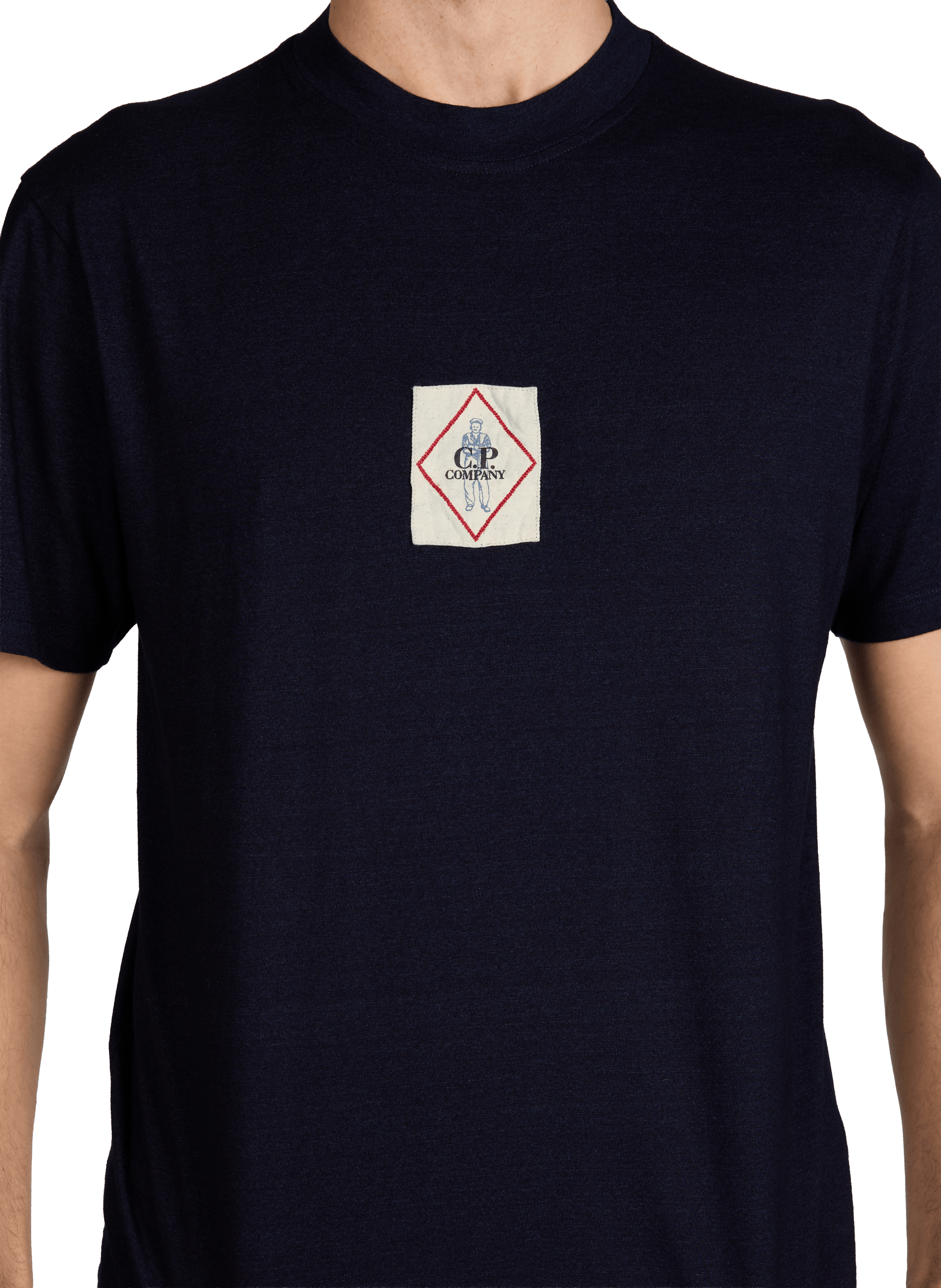 T-shirt à logo en coton CP COMPANY Bleu