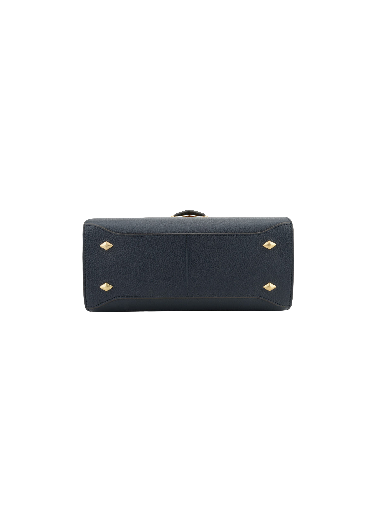 Sèvres | Sac porté main et épaule MM en cuir de veau grainé POURCHET Bleu