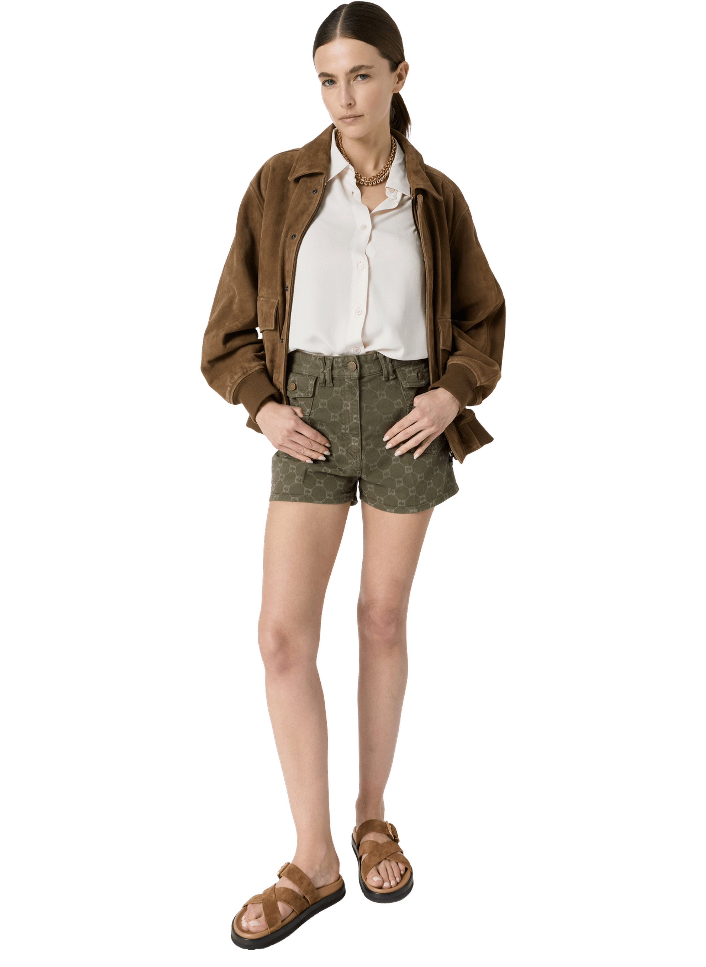 Short à monogramme - AUBRY GERARD DAREL Vert