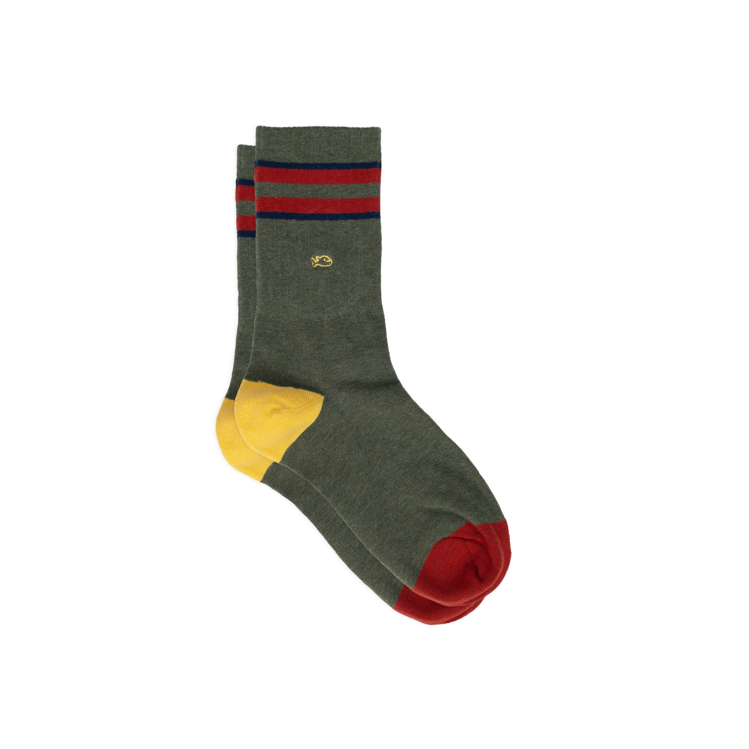 Chaussettes en coton peigné retro BILLYBELT Kaki