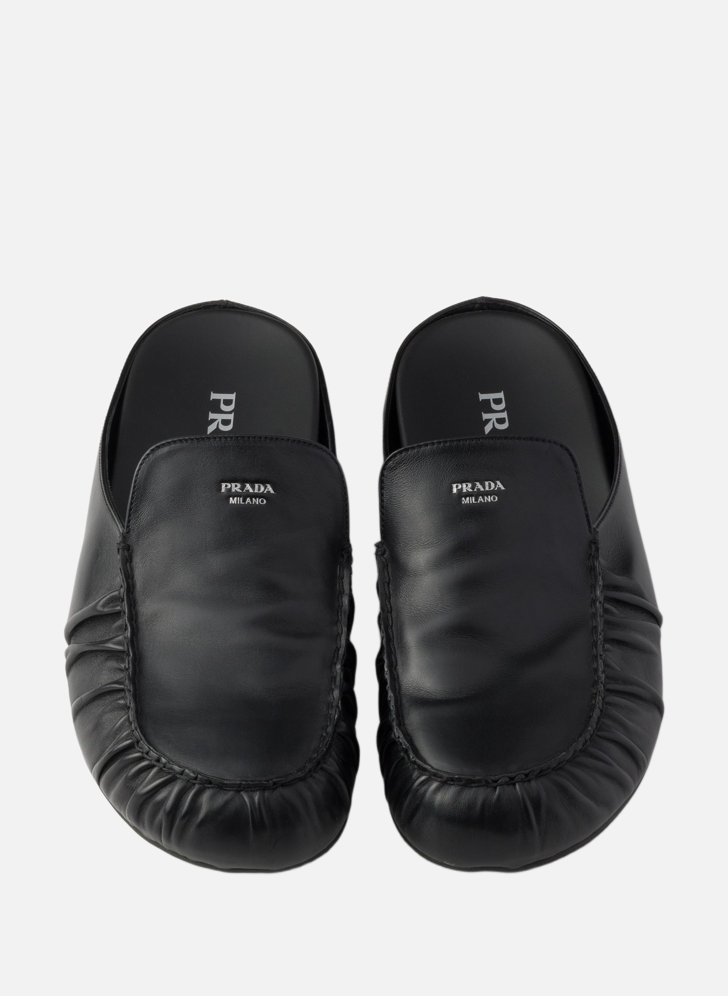 Mules en cuir PRADA Noir