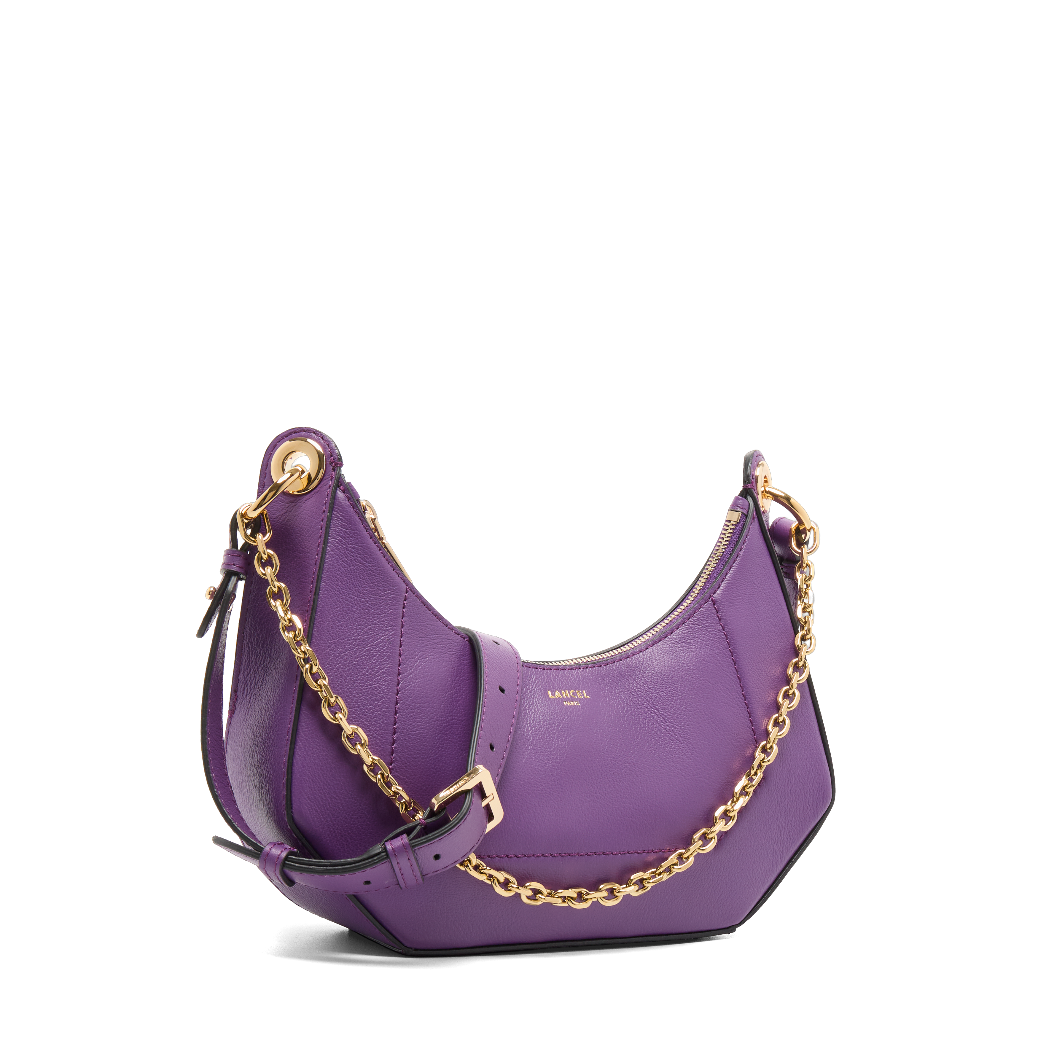 Sac zippé m double porté croisette de lancel en cuir LANCEL Violet