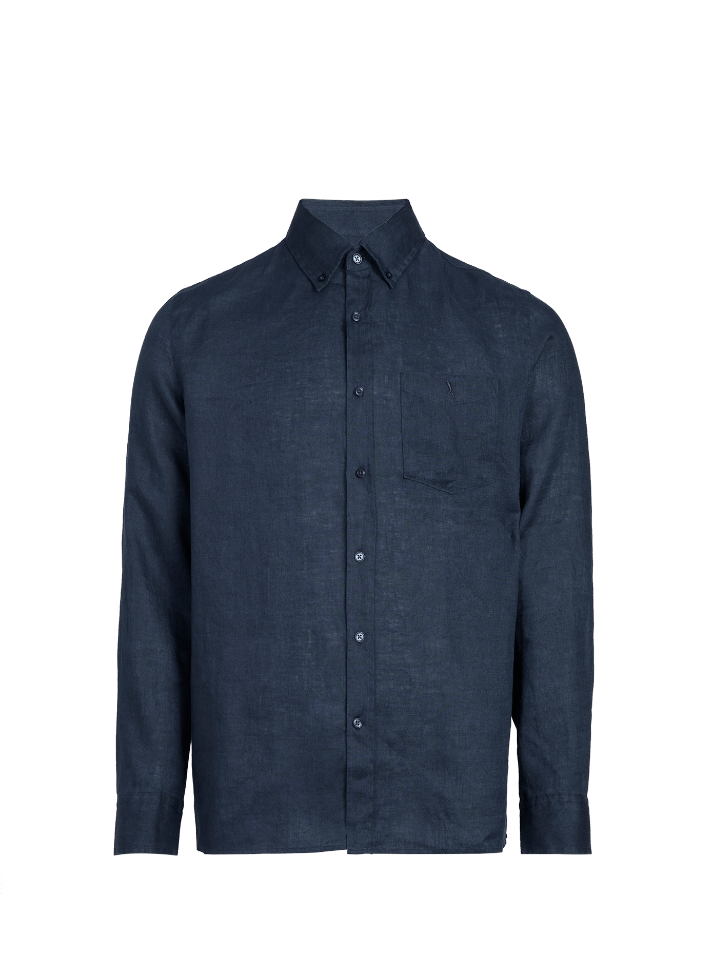Shirt with American collar in linen AIGLE Blue