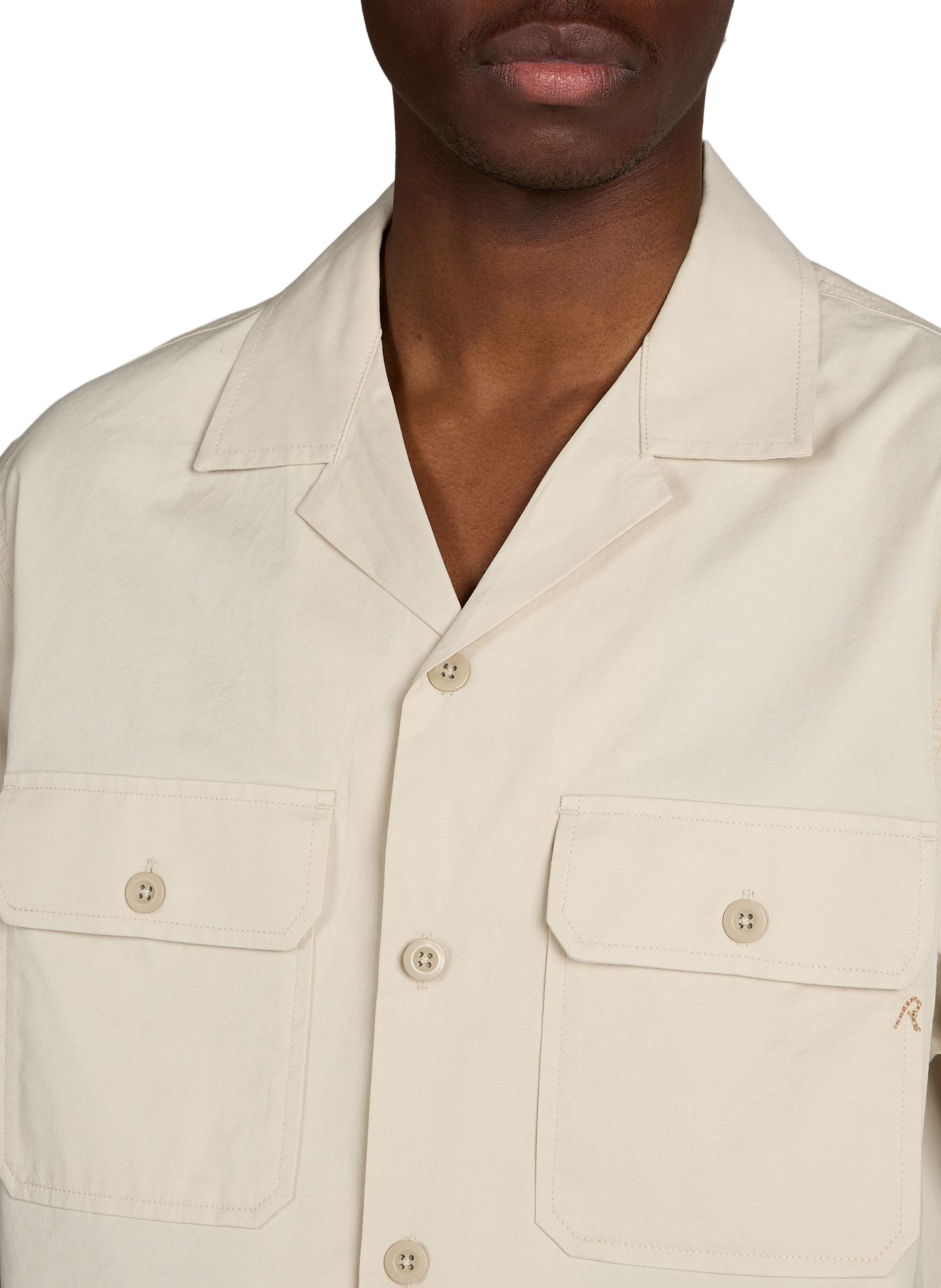 Short-sleeved cotton shirt REPLAY Beige