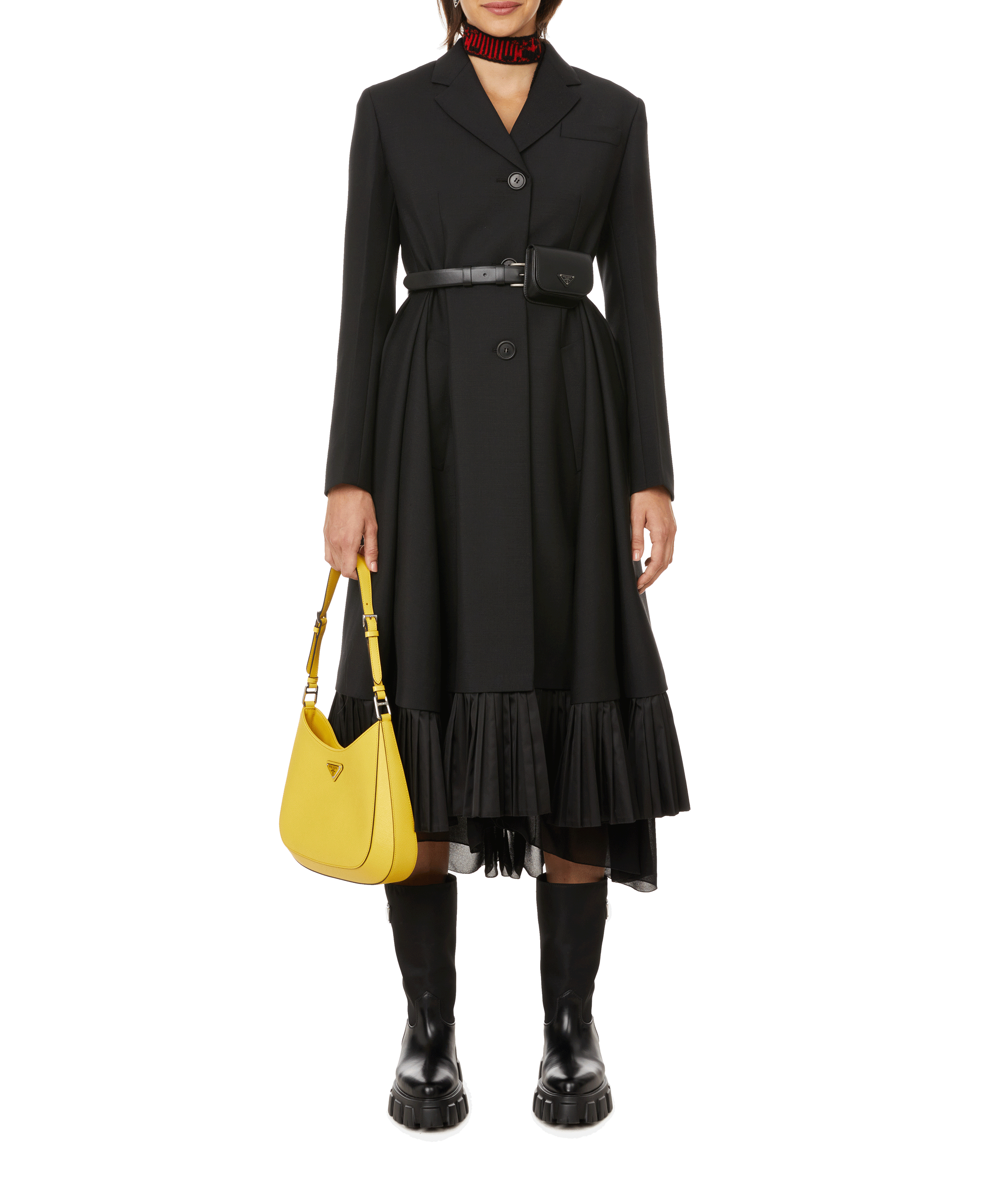 Wool-blend dress coat PRADA Black