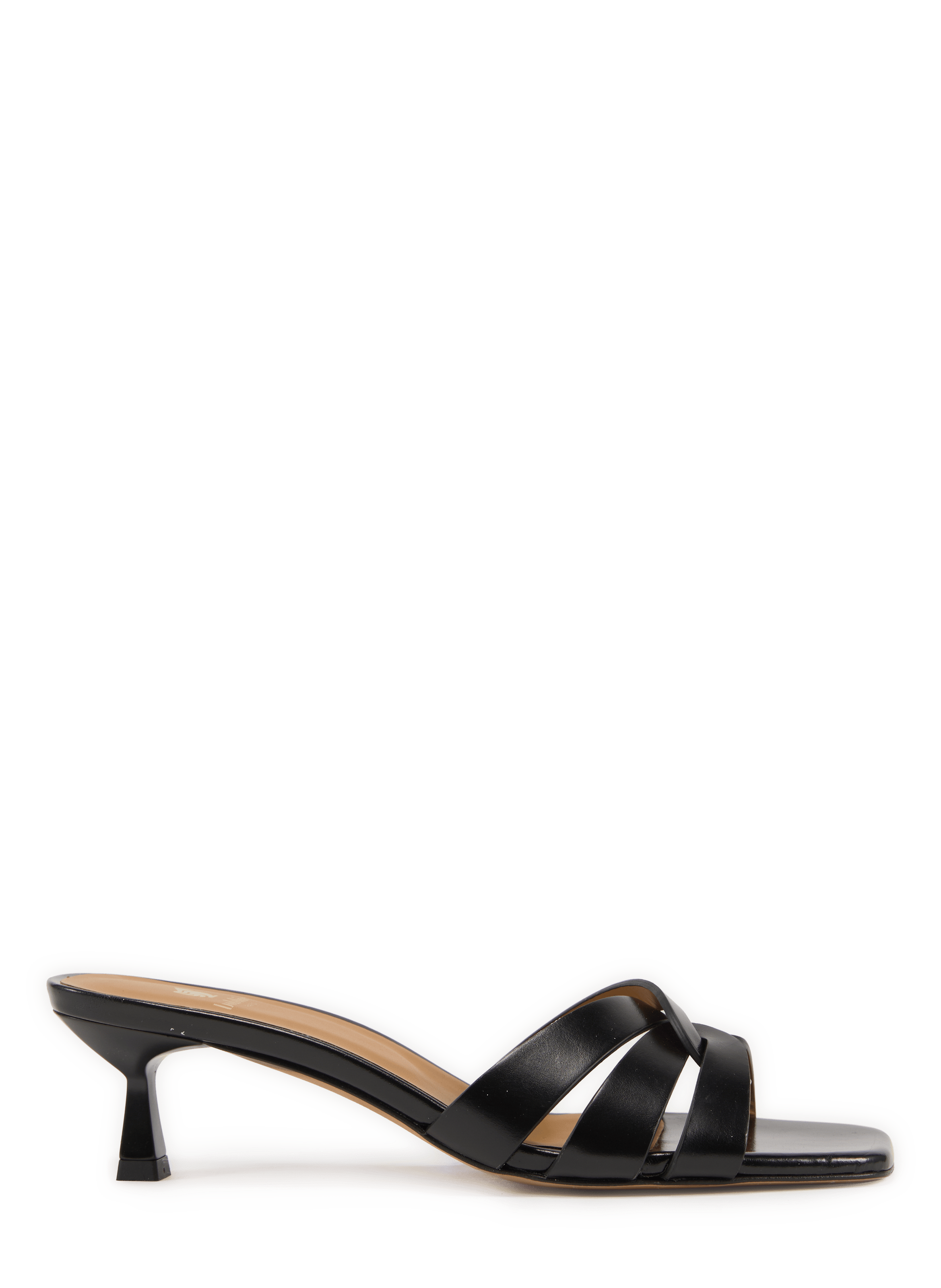 Isalie leather heeled mules BOBBIES Black
