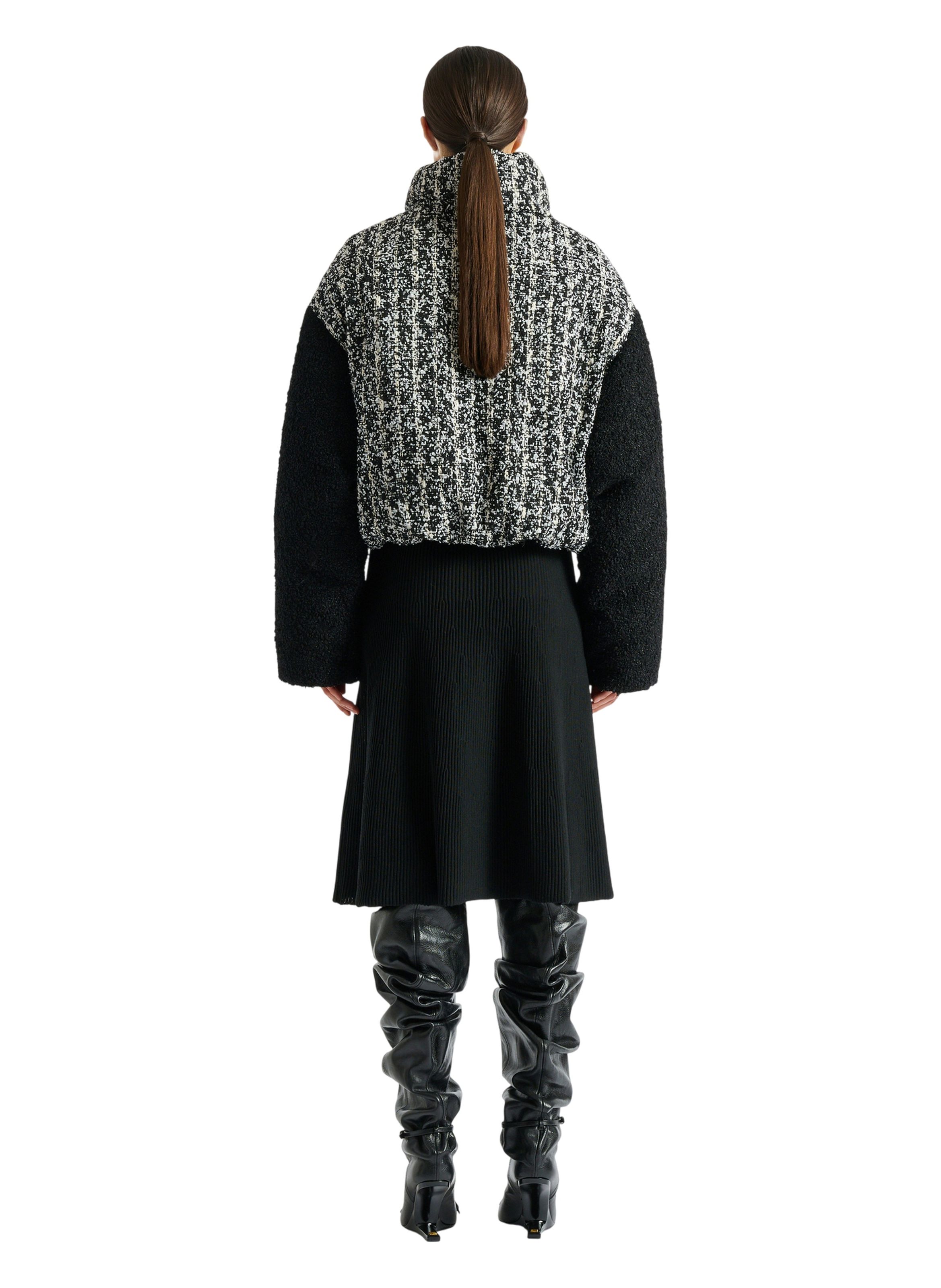 Doudoune en tweed bicolore BALMAIN Noir