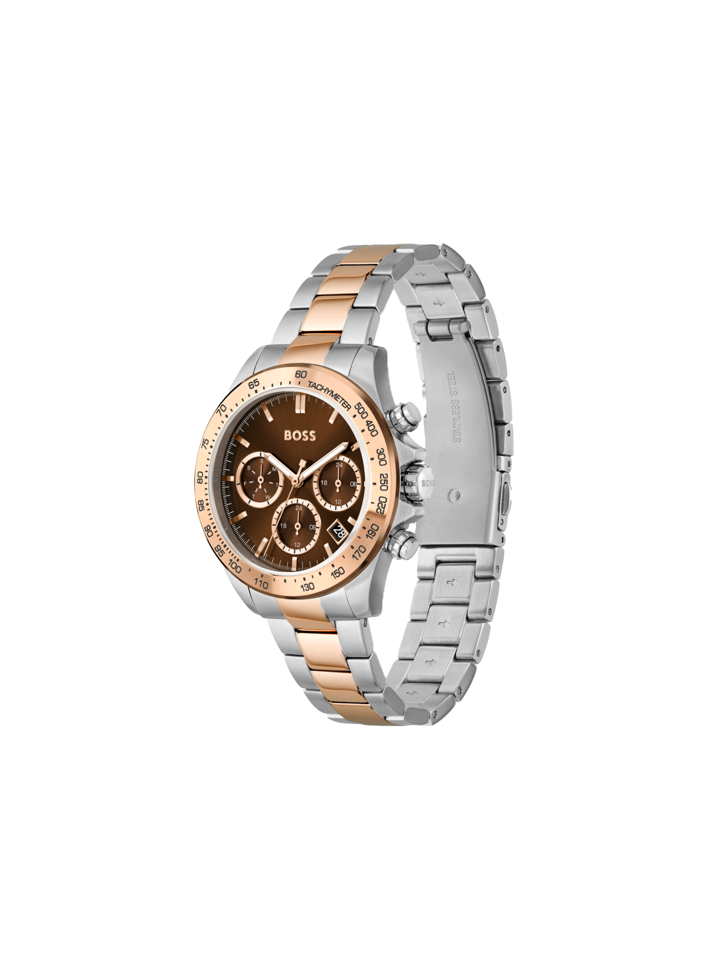 Montre quartz Novia en acier inoxydable BOSS MONTRES Marron