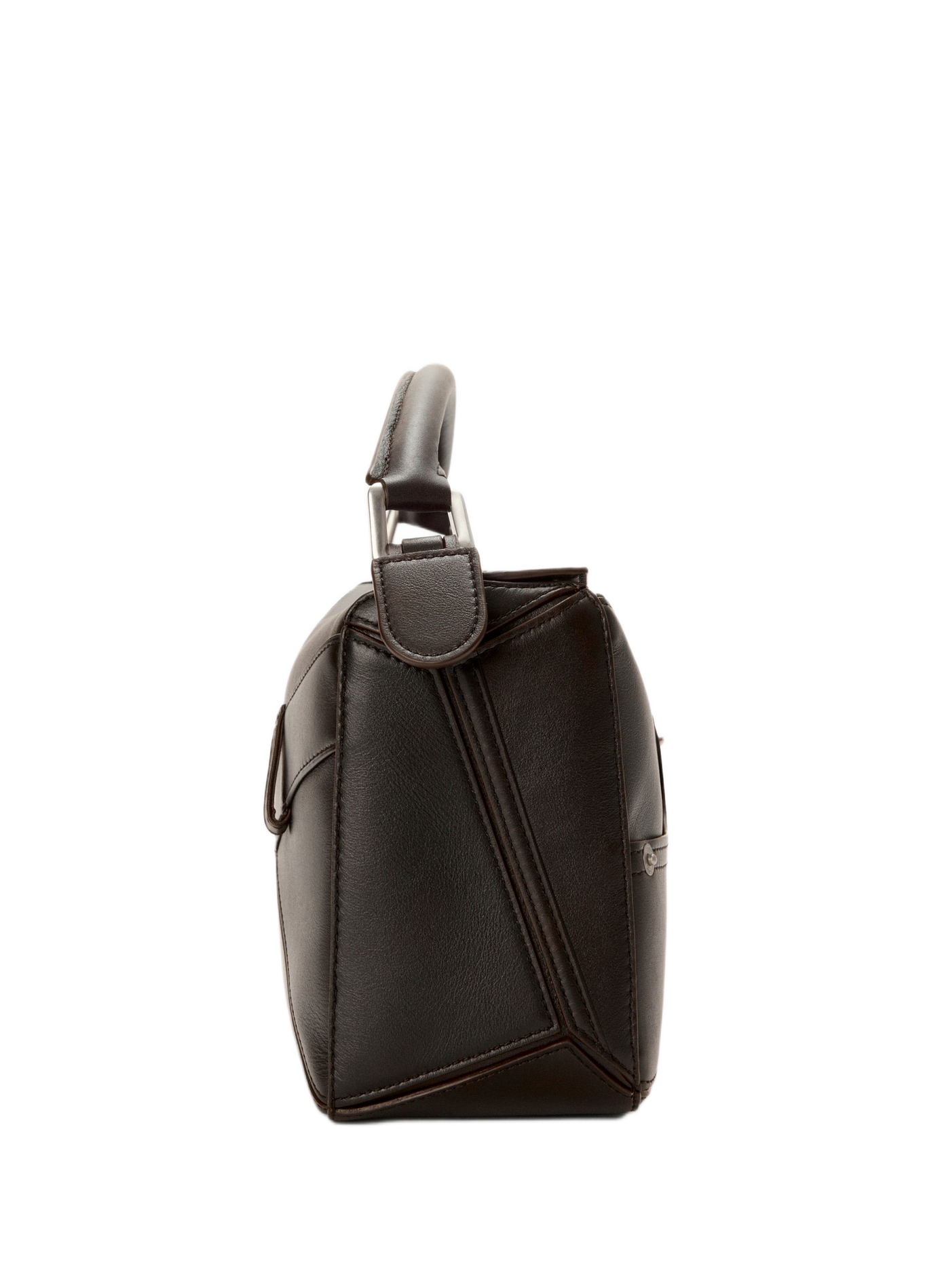 Kleine Puzzle Panta Handtasche aus glänzendem Kalbsleder LOEWE Braun