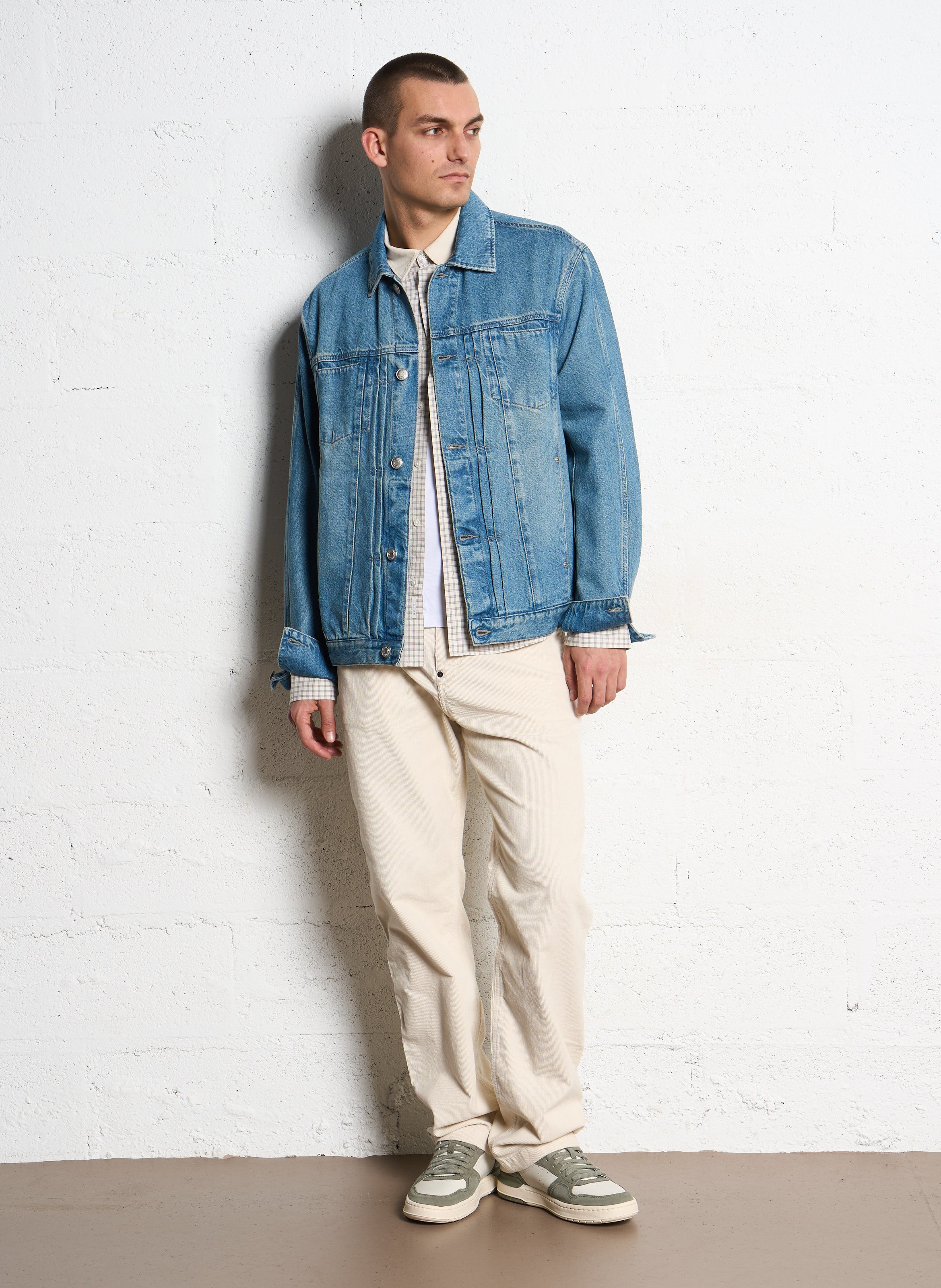 Veste en jean droite boutonnée IKKS Bleu