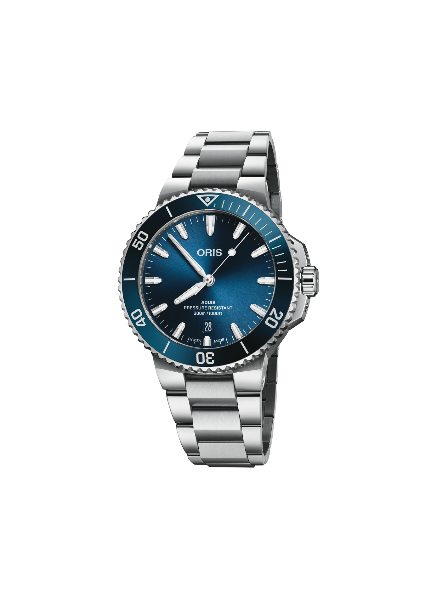 Montre automatique Oris Aquis Date en acier inoxydable ORIS Bleu