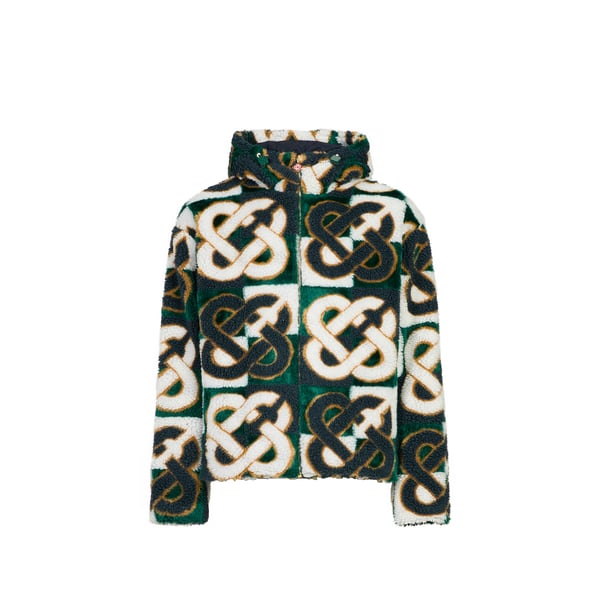 Blouson logotypé en laine mélangée Blouson logotypé en laine mélangée